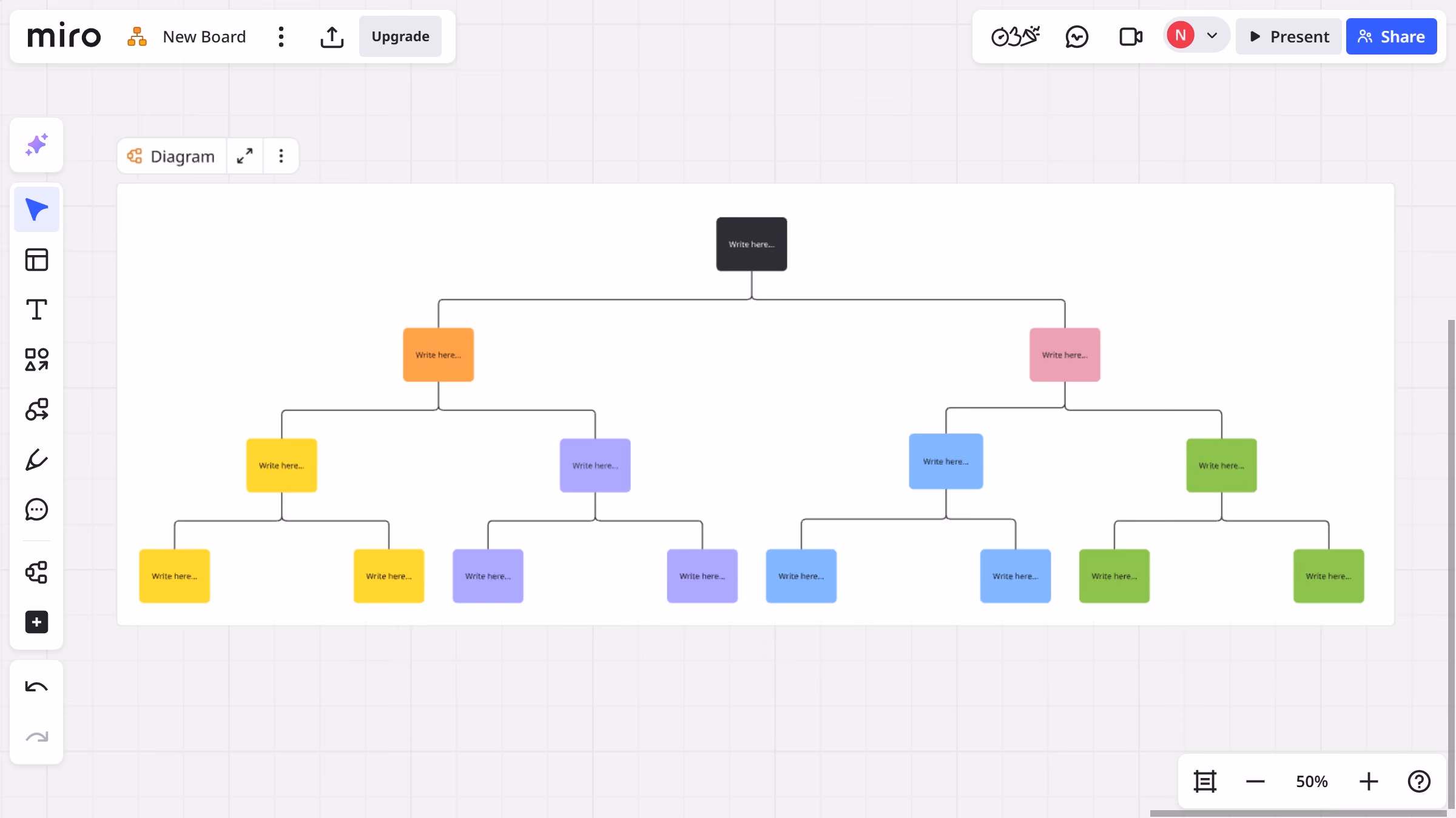How to duplicate a layer in a diagram in a Miro board