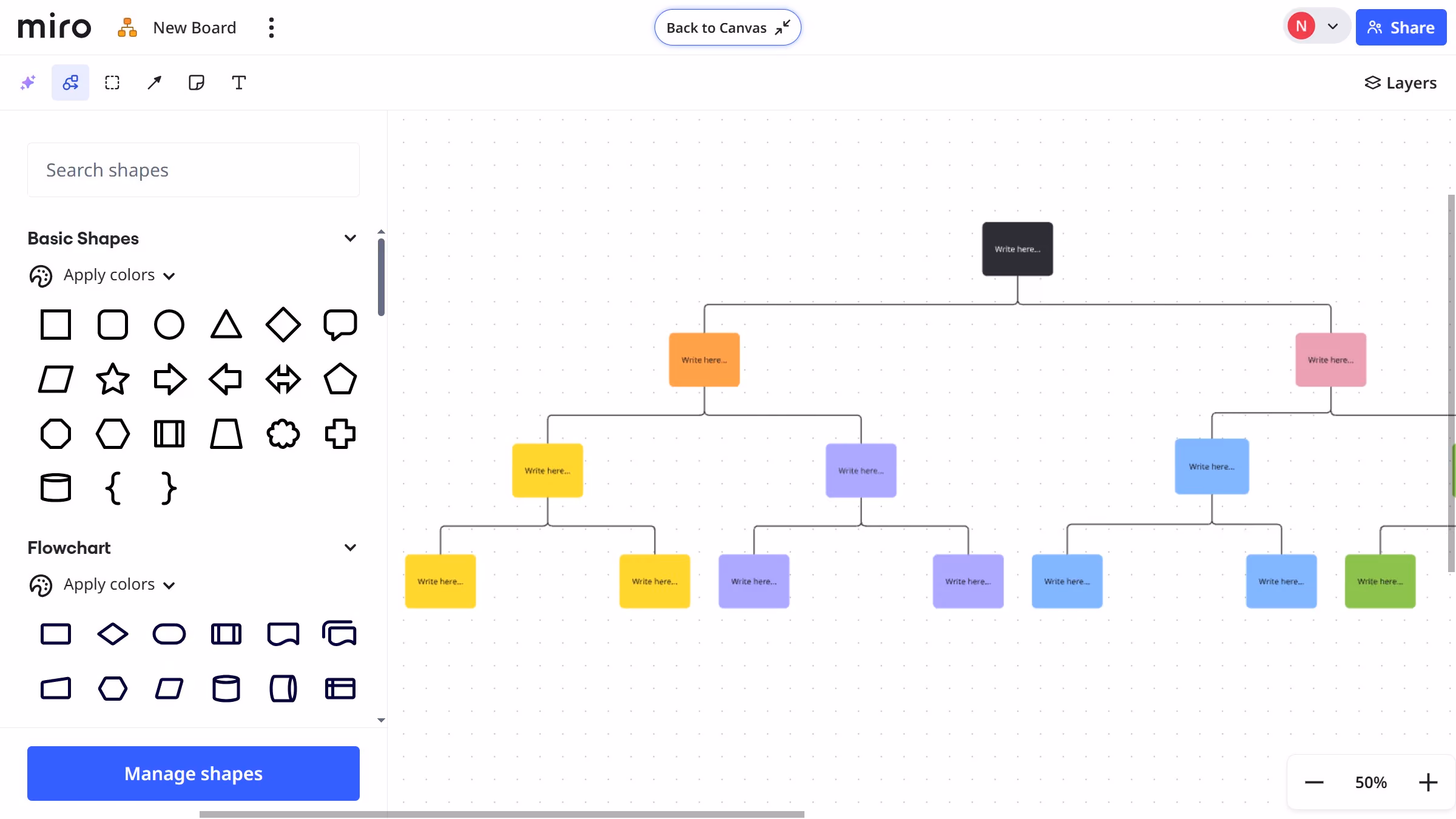 How to hide a layer in a diagram in a Miro board
