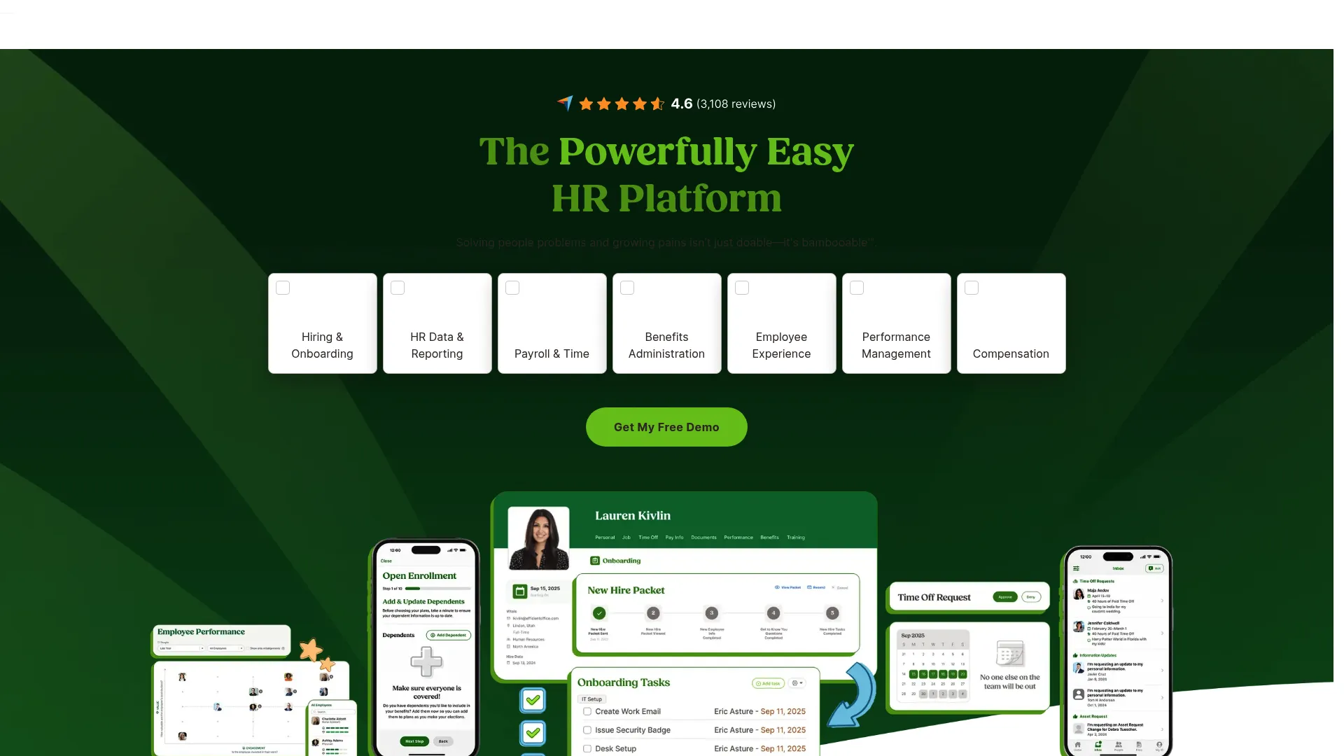 BambooHR HR software homepage
