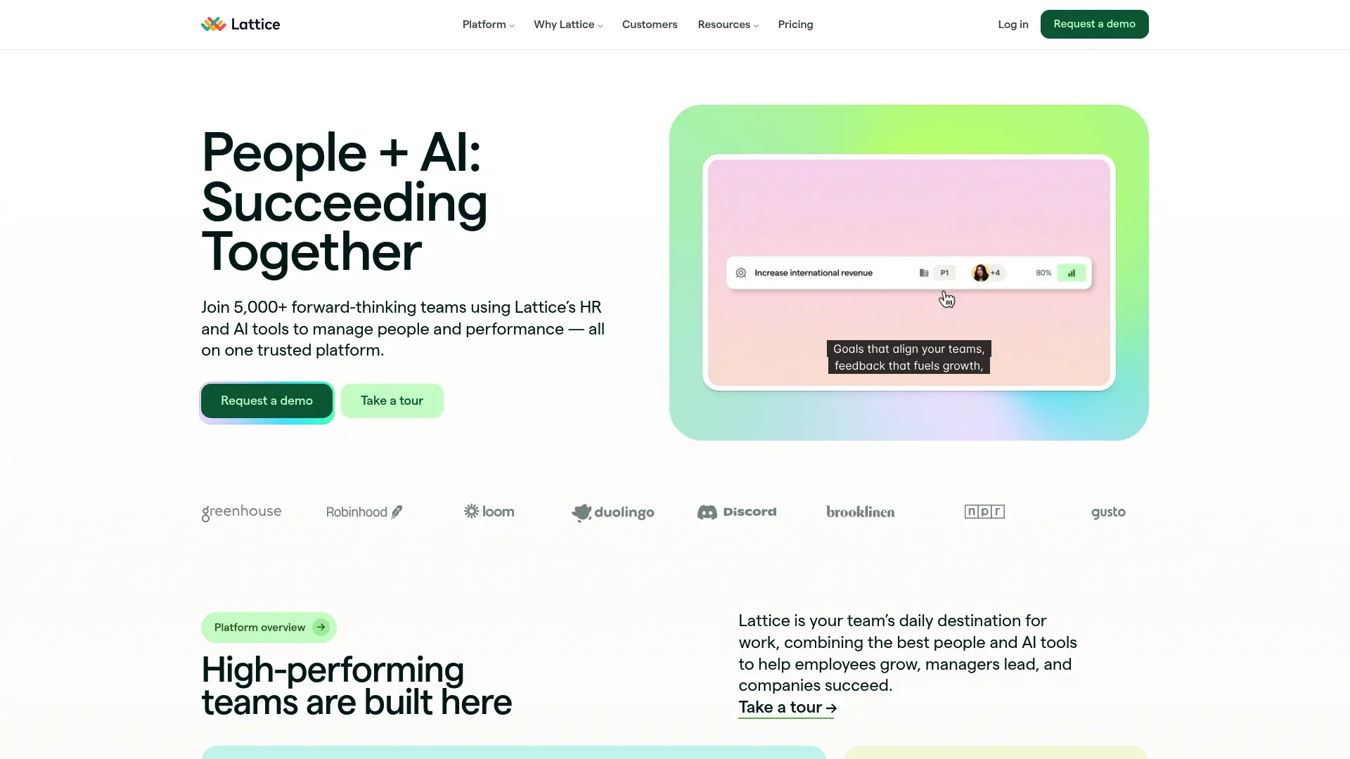 Lattice people platform homepage