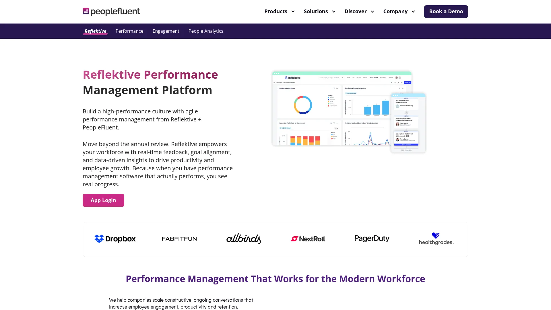 Reflektive performance management homepage