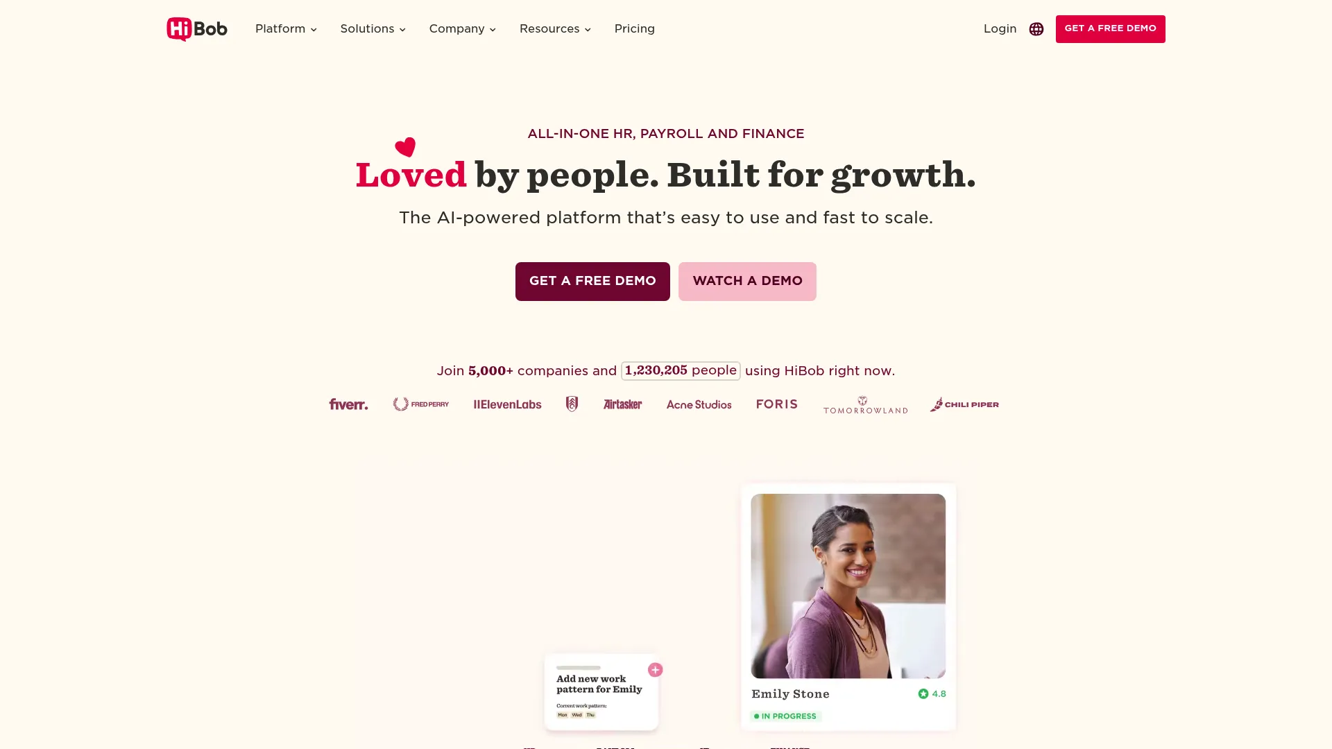 HiBob Bob HR platform