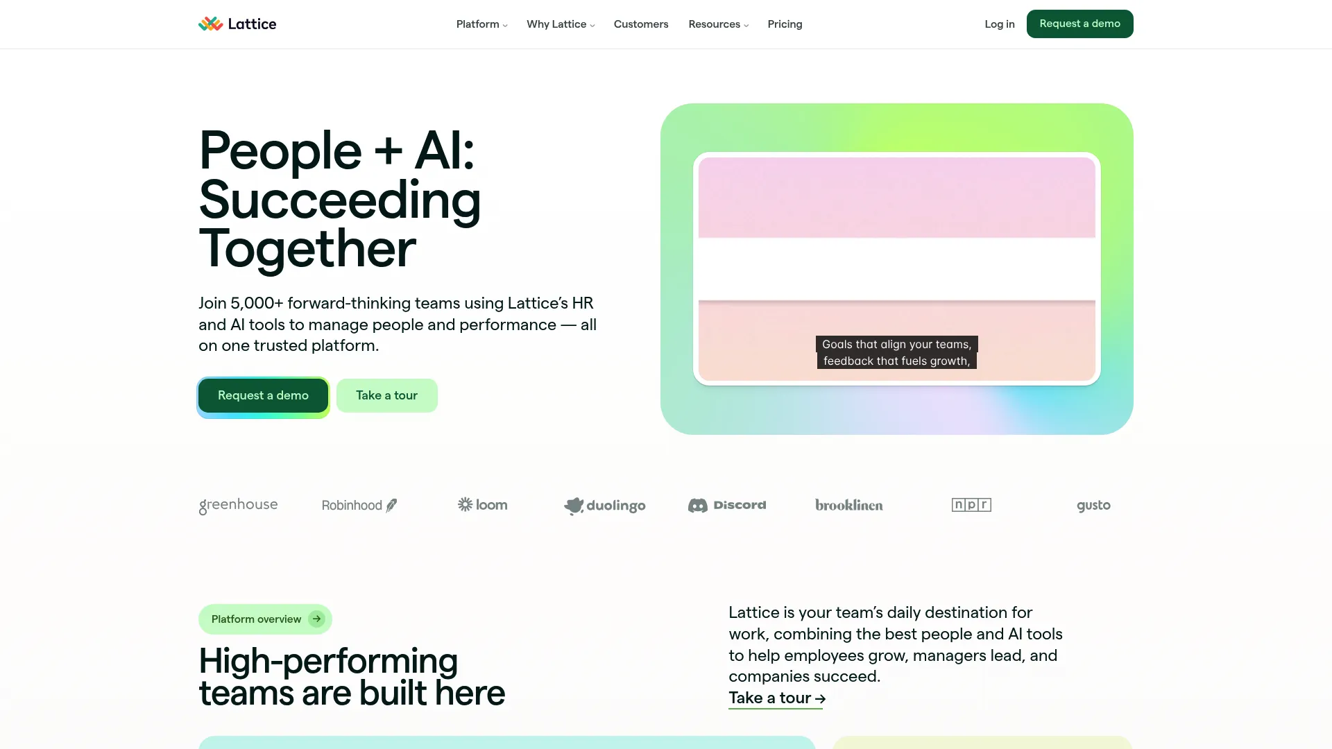 Lattice performance management platform