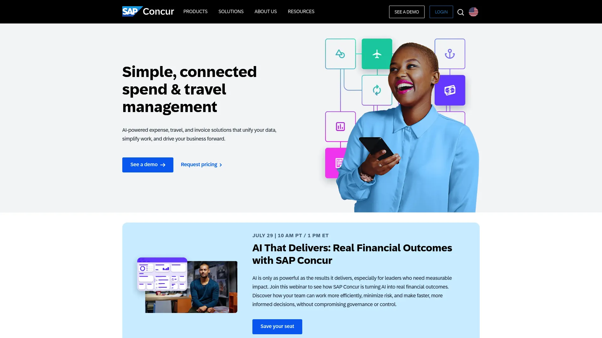 SAP Concur travel and expense software screenshot