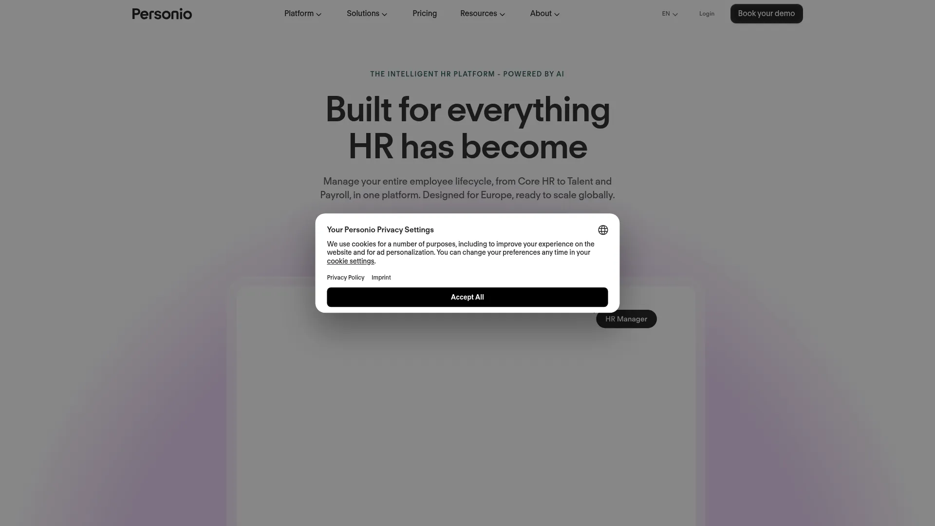 Personio European HR platform