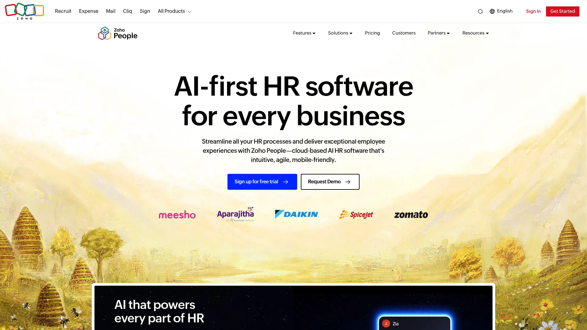 Zoho People HR software