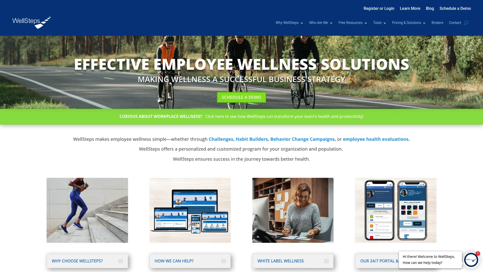 WellSteps corporate wellness program homepage
