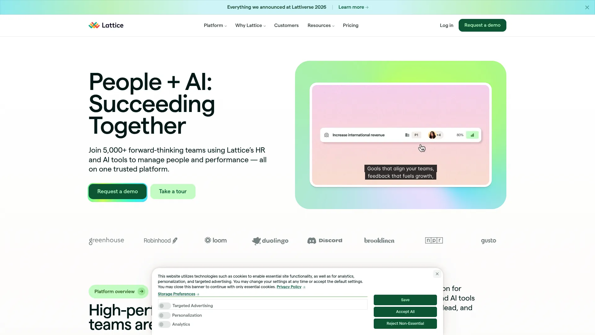 Lattice people management platform screenshot