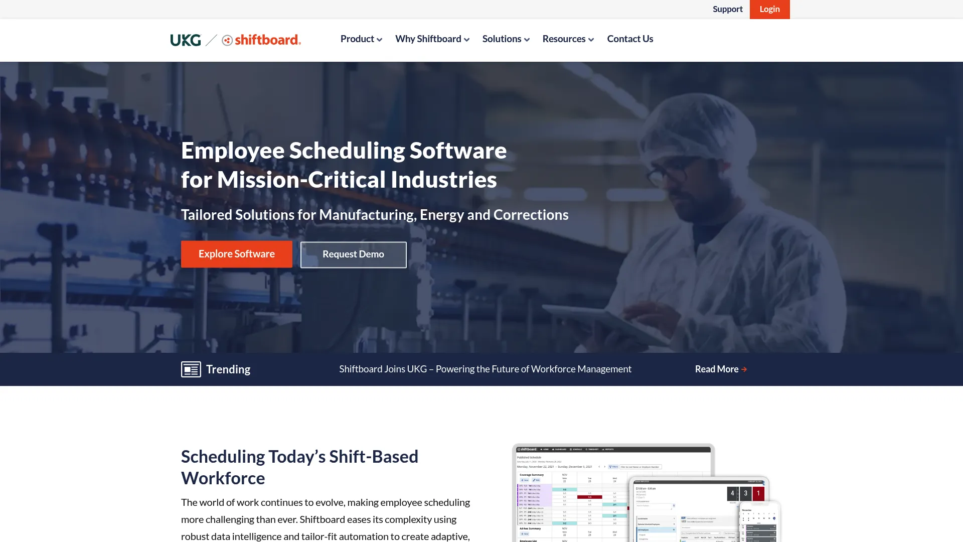 Shiftboard shift management software homepage