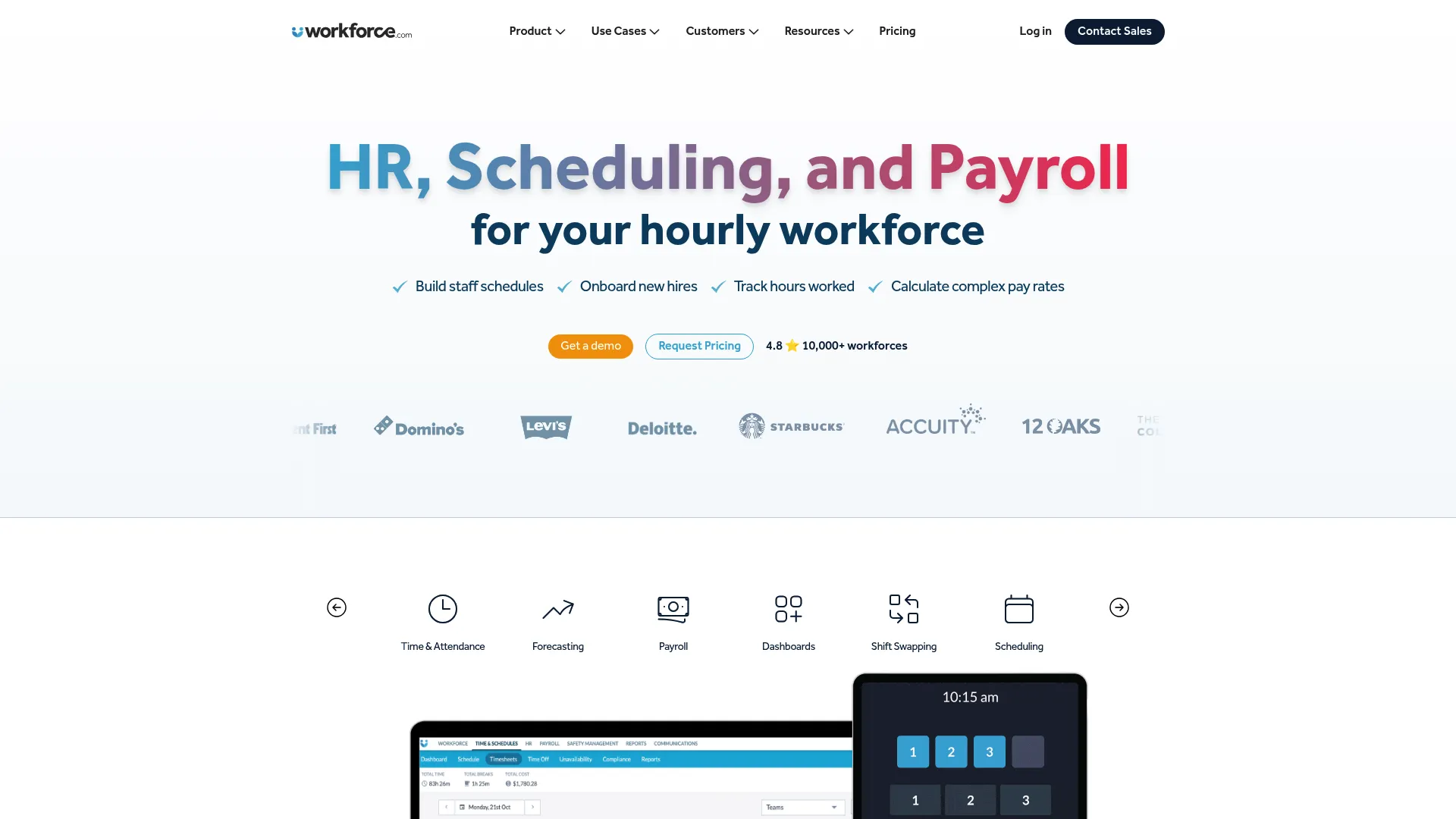 Workforce.com labor management software homepage
