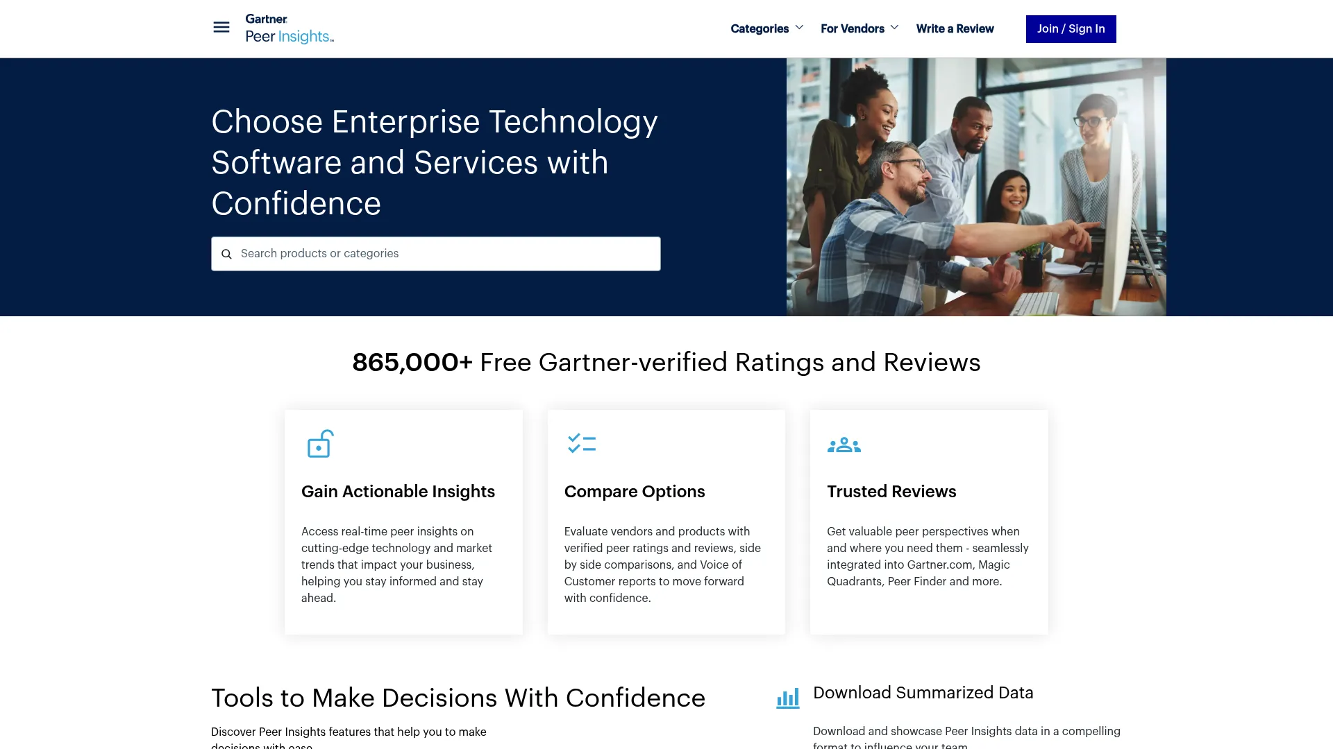 Gartner Peer Insights software review and ratings platform