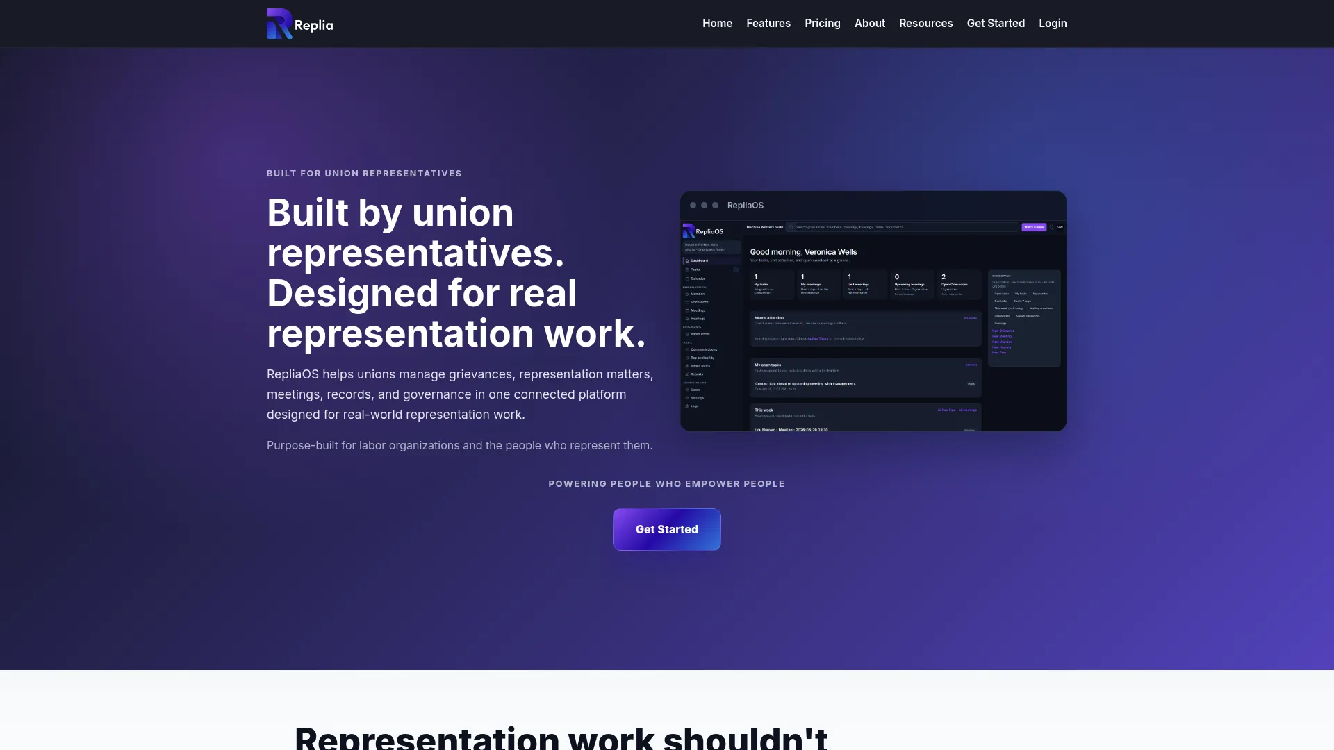 RepliaOS union operations platform
