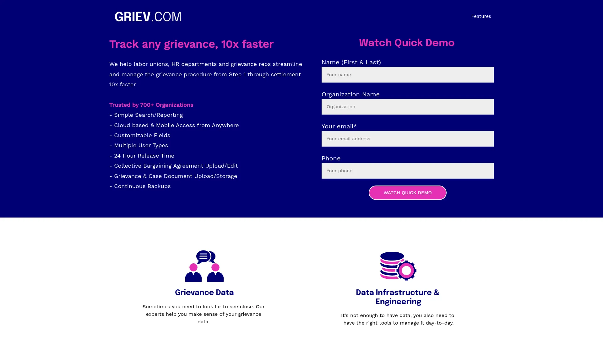 Internet Grievance System web-based case management