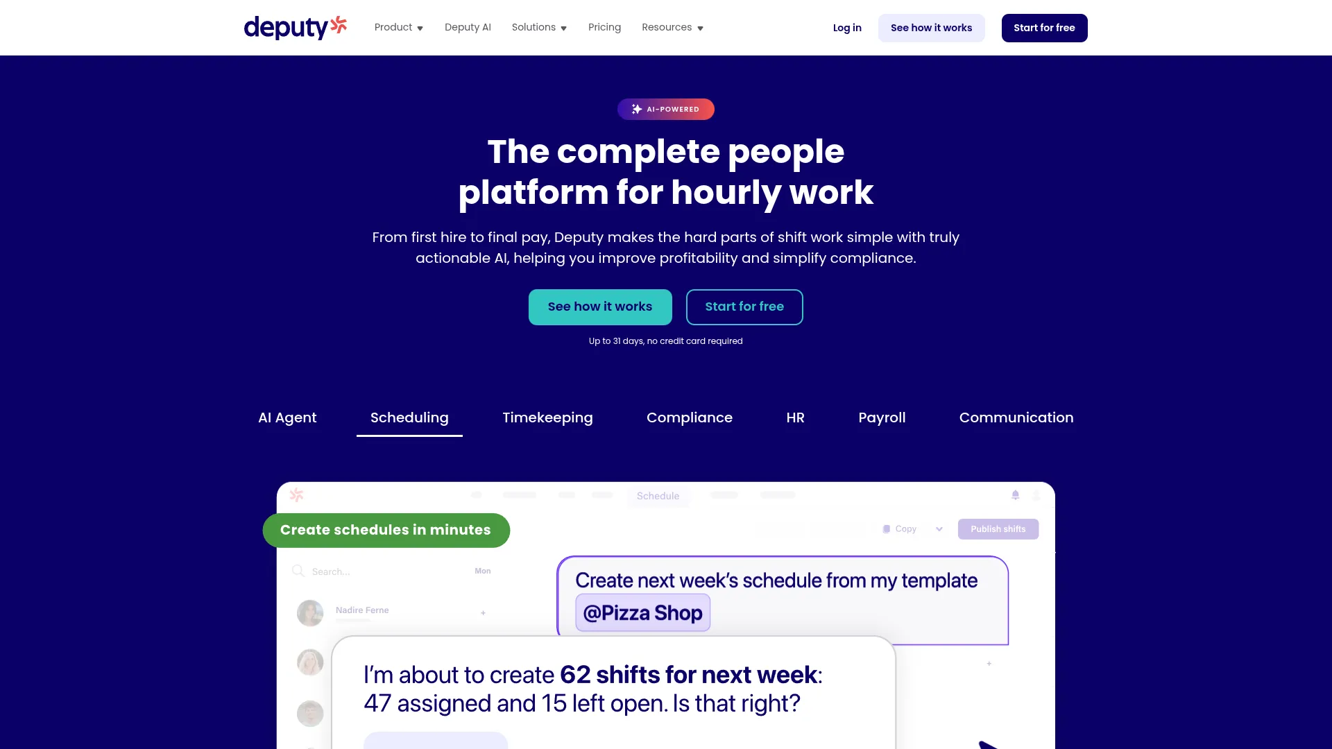 Deputy scheduling and compliance software
