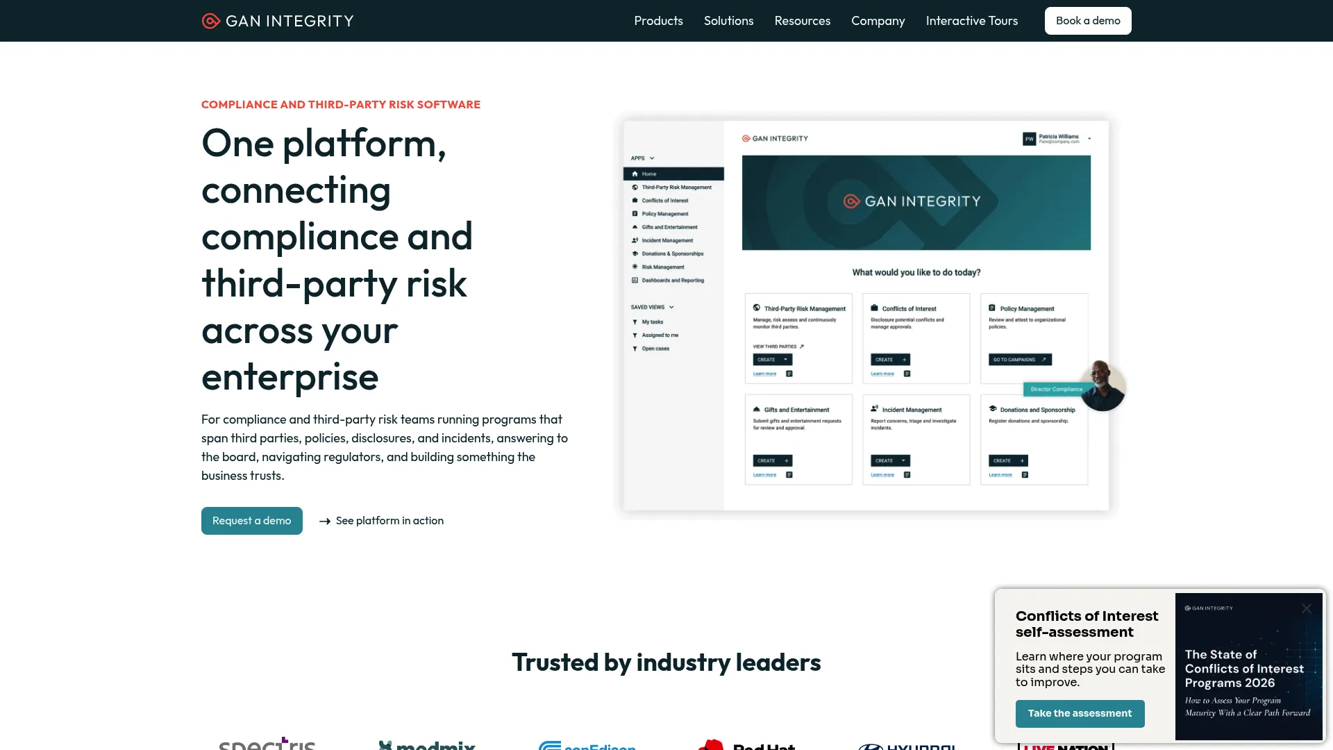 GAN Integrity compliance and third-party risk homepage