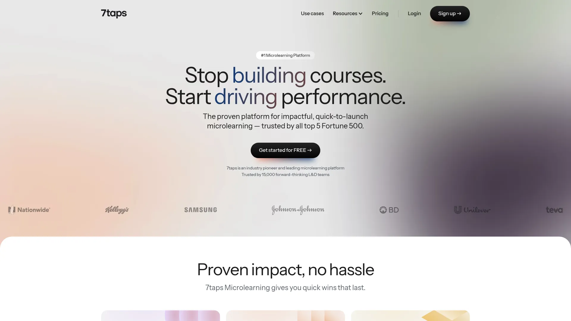7taps microlearning platform homepage