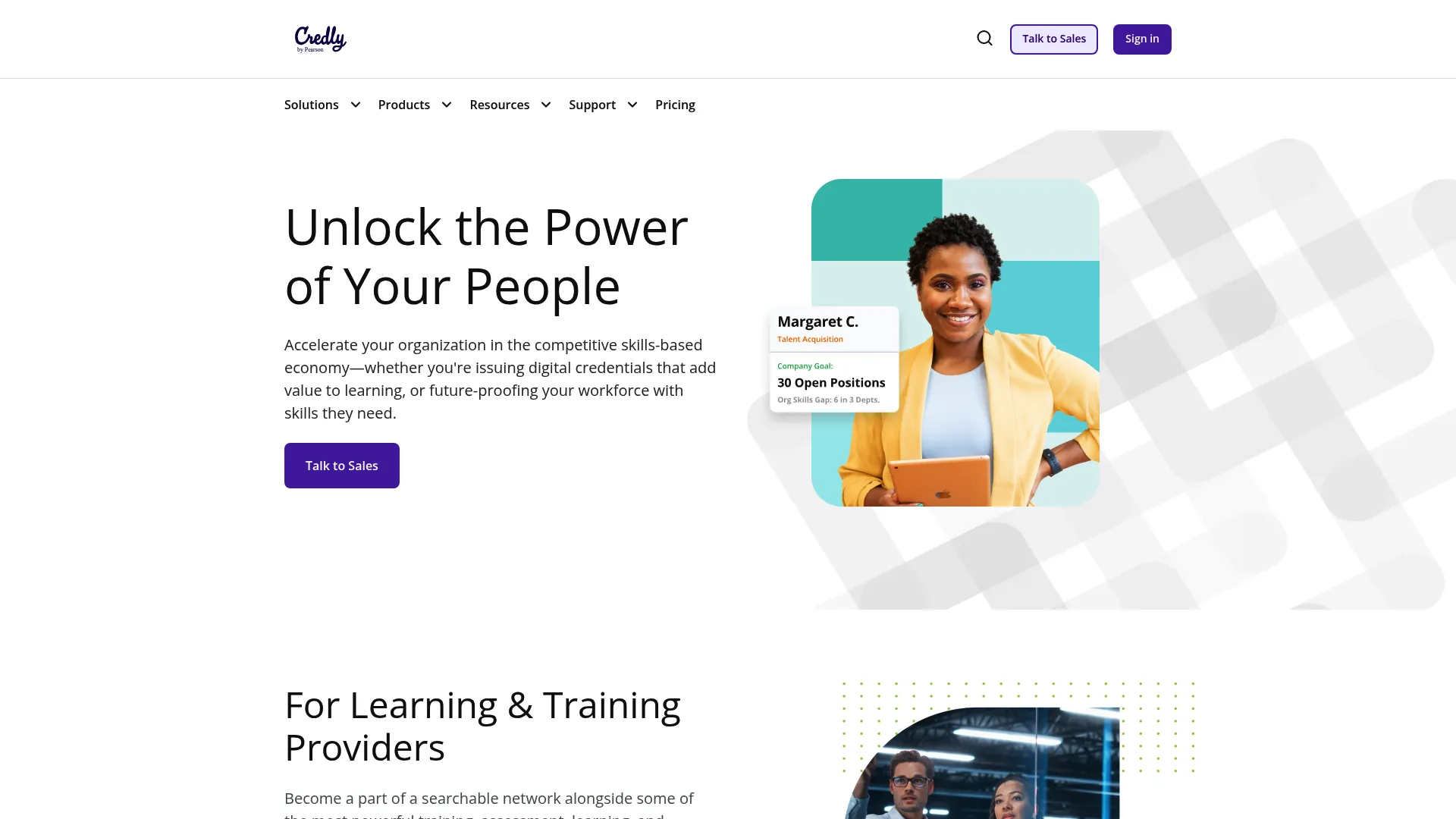 Credly digital credentialing platform homepage