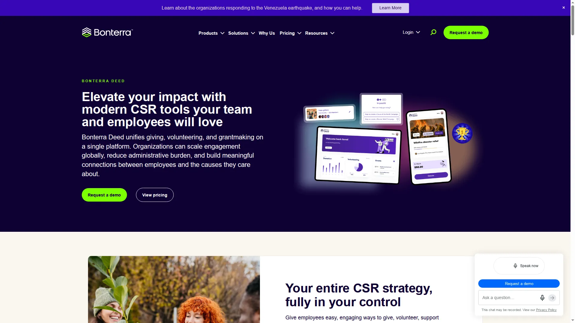 Deed employee engagement platform homepage