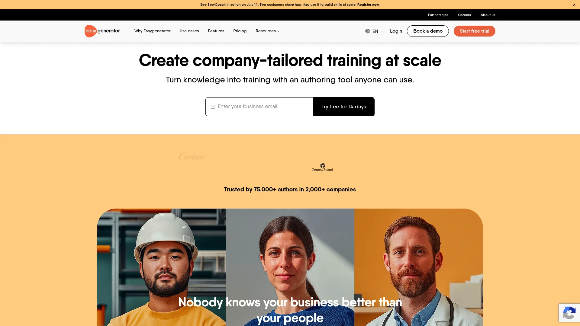 Easygenerator authoring suite for subject-matter experts