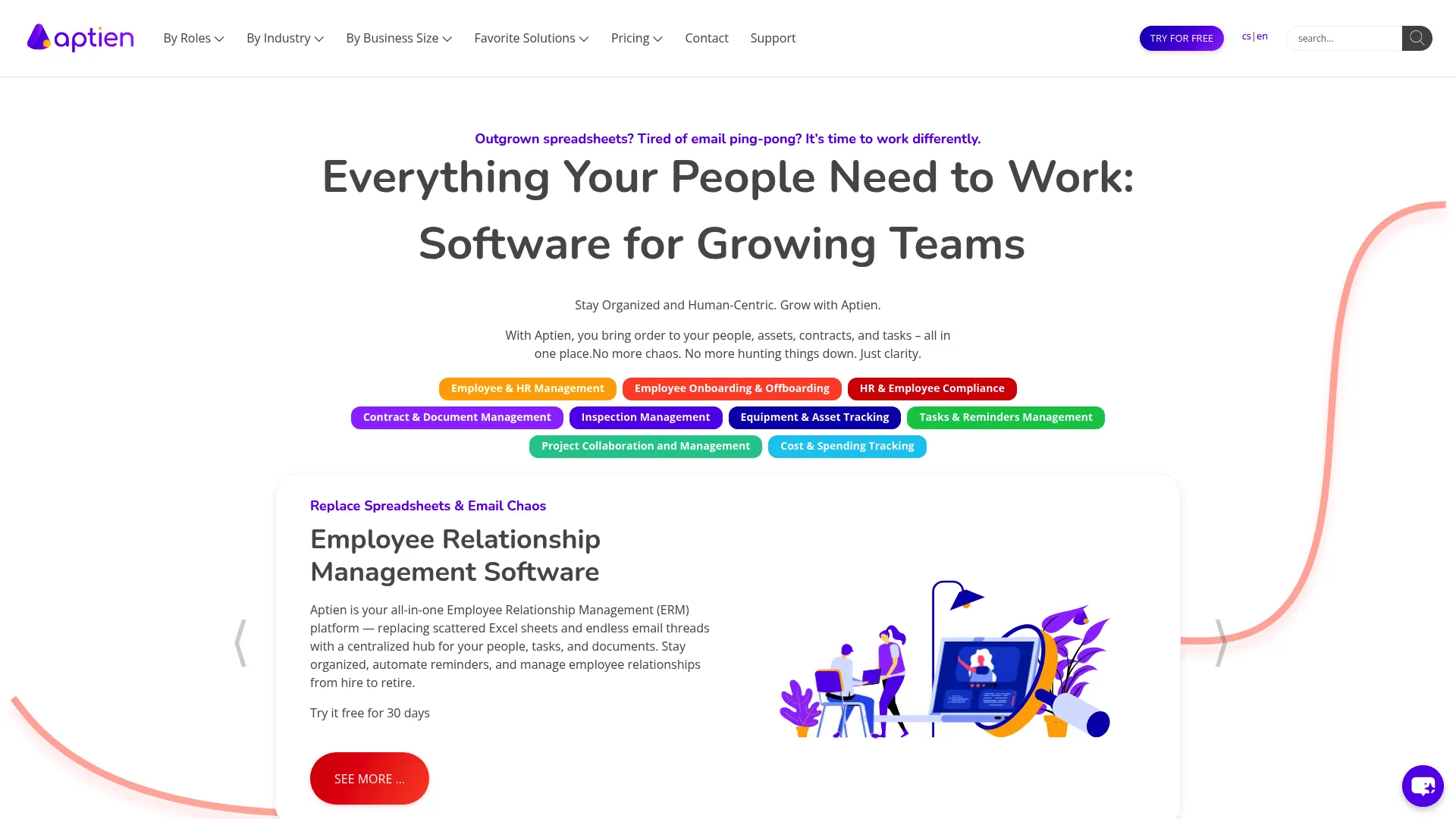 Aptien lifecycle management platform with checklists and asset tracking