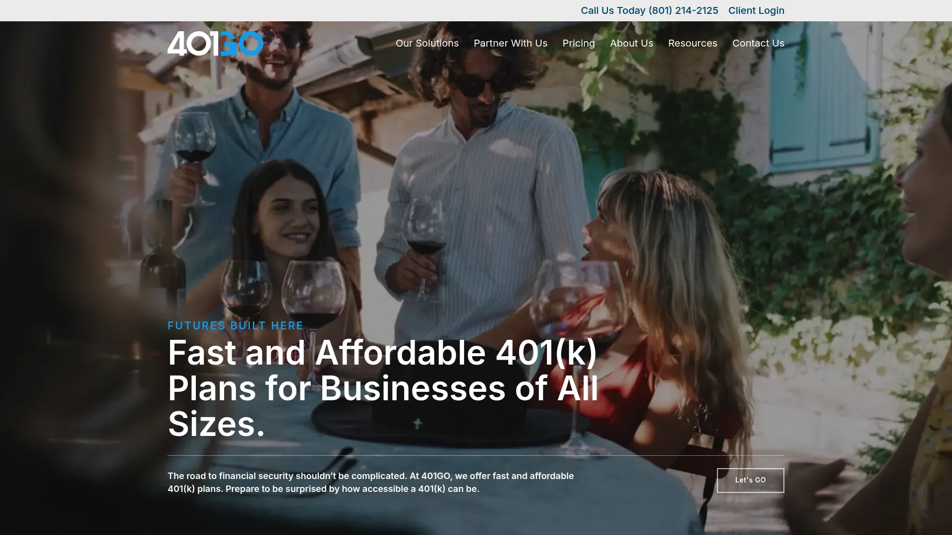 401GO small business 401k platform homepage