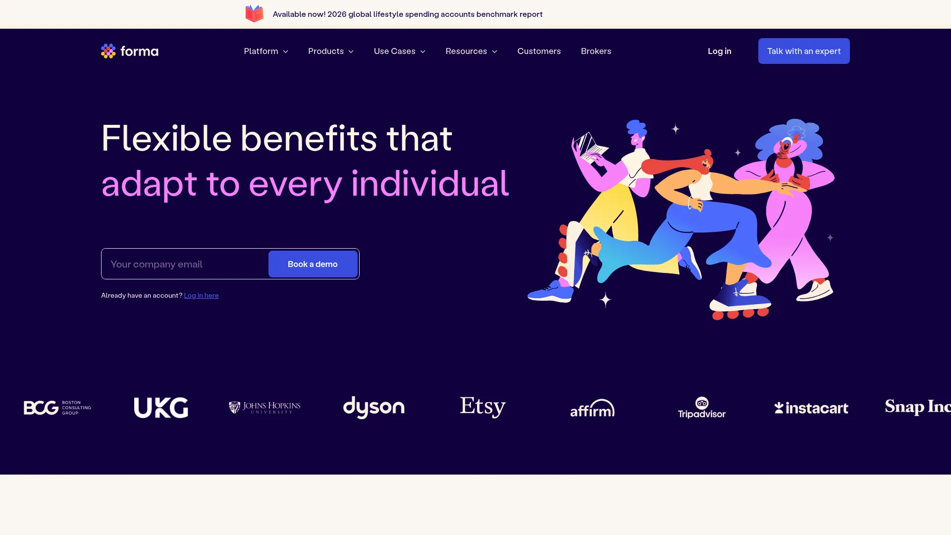 Forma flexible benefits platform homepage