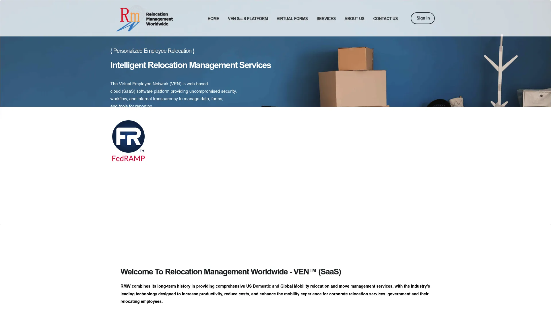 Relocation Management Worldwide platform homepage