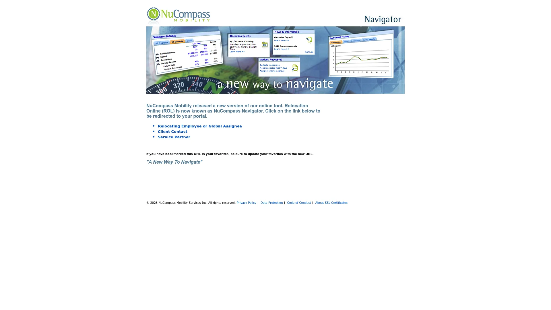 NuCompass Mobility relocation platform homepage