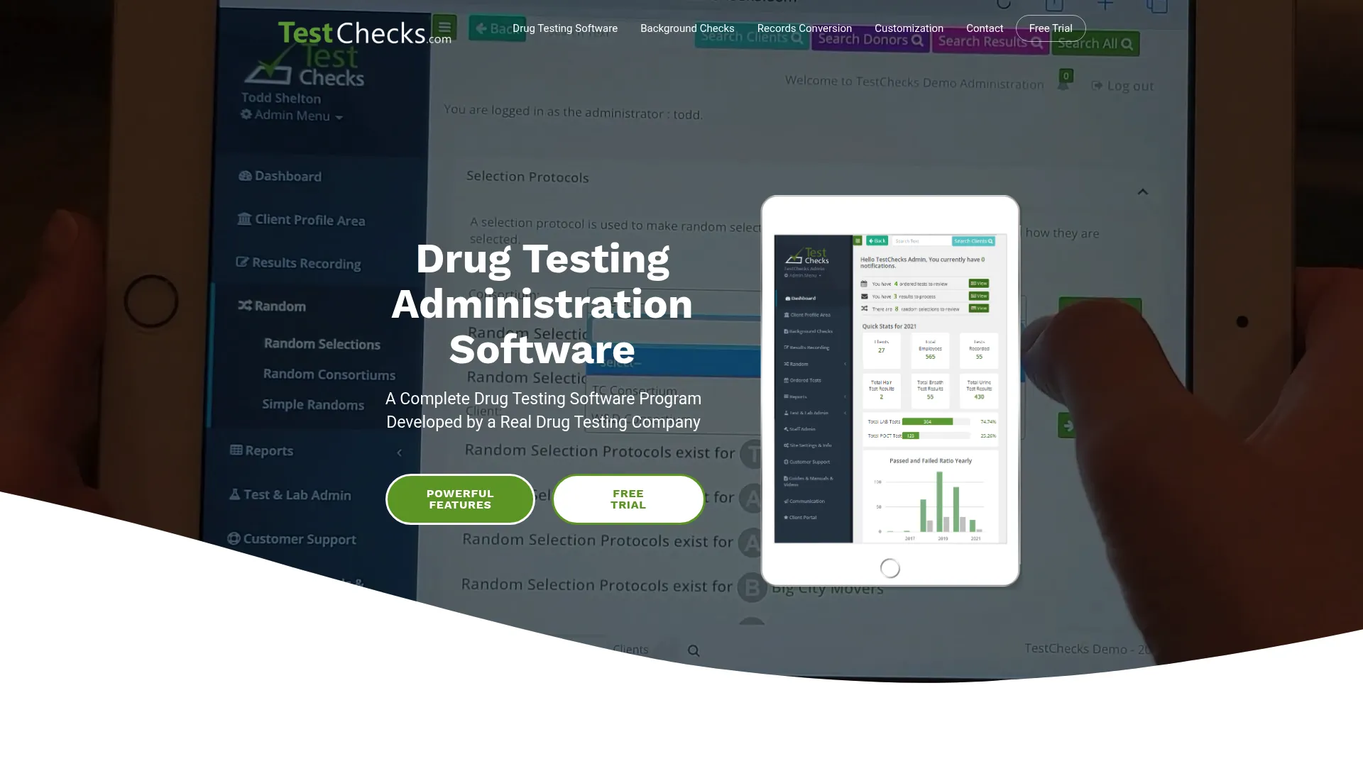 TestChecks drug testing administration software