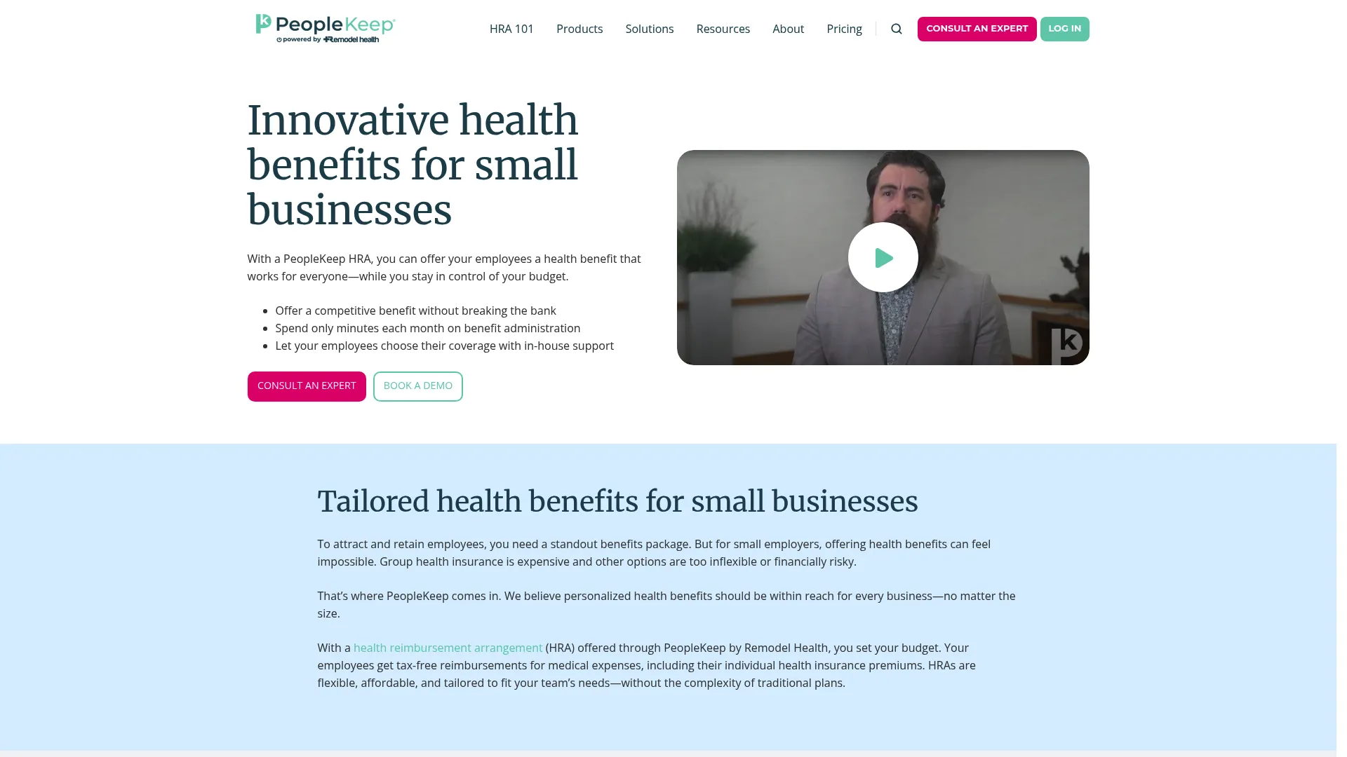 PeopleKeep benefits administration software homepage