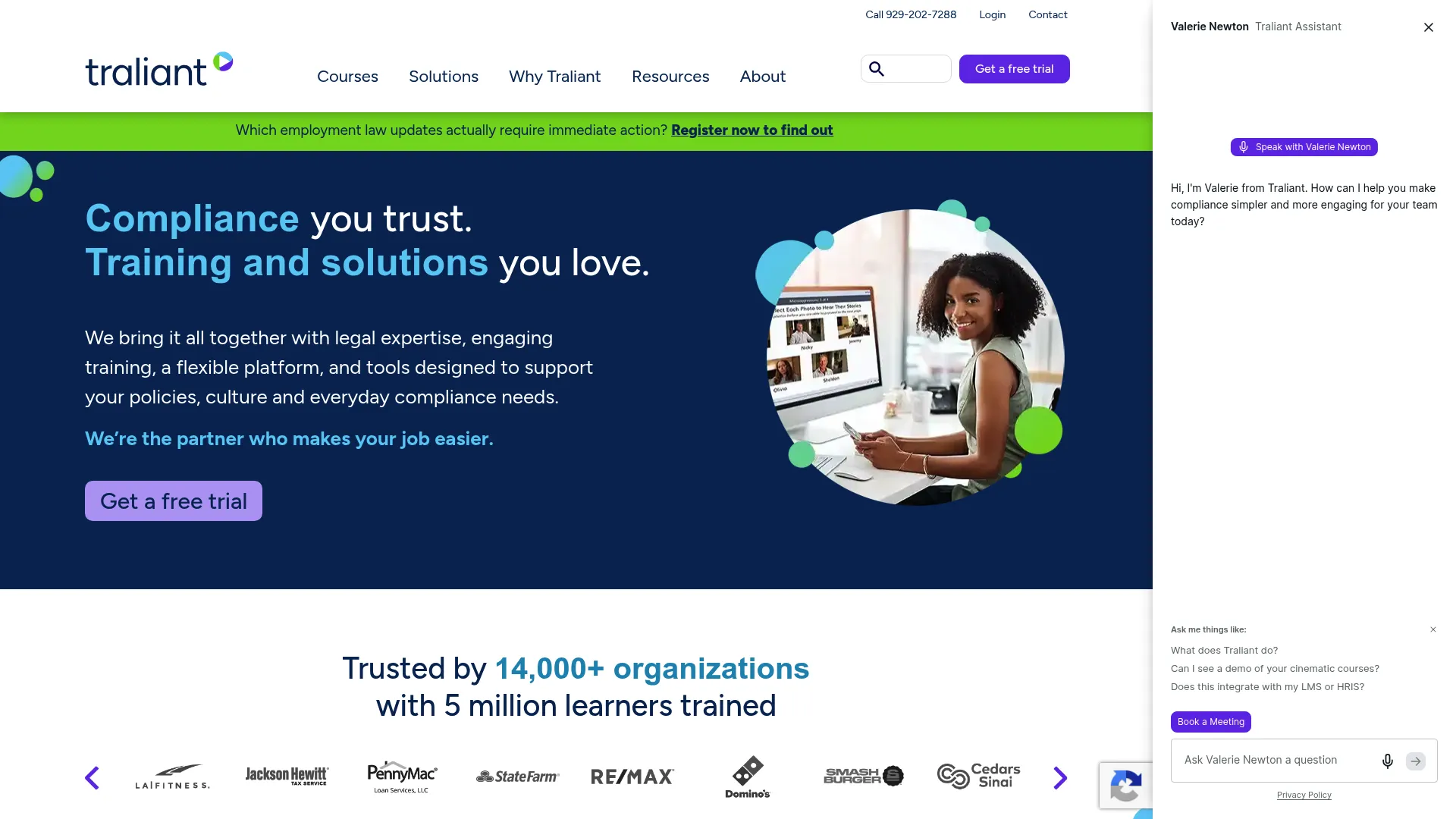Traliant harassment prevention training platform