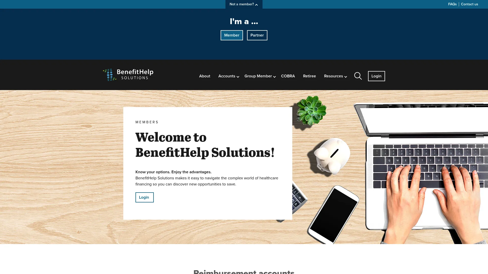 BenefitHelp Solutions benefits administration homepage