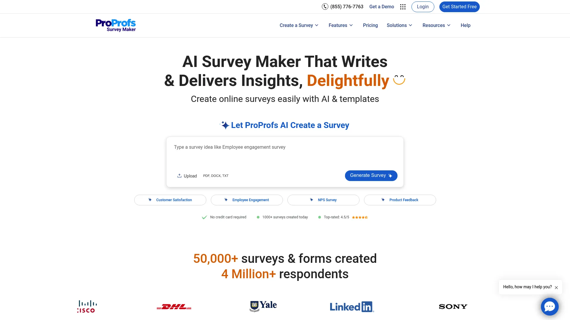 ProProfs Survey Maker exit survey builder interface