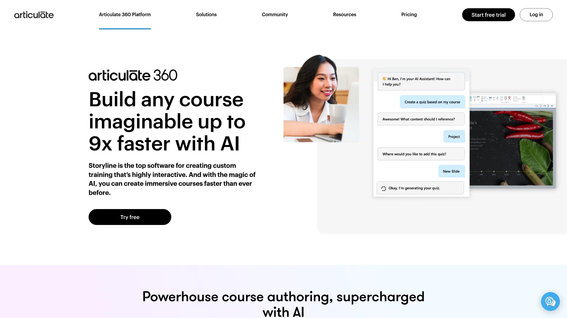 Articulate Storyline 360 authoring interface
