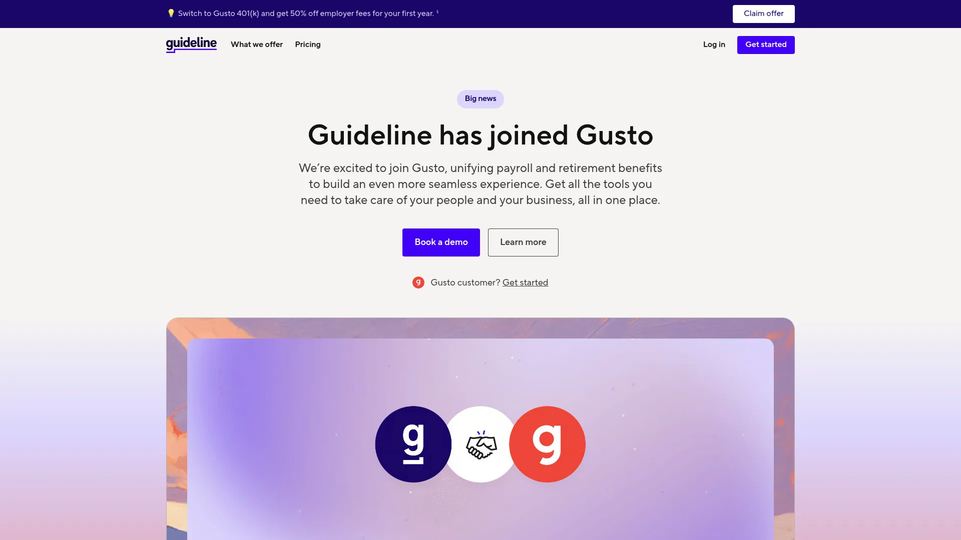 Guideline 401k software homepage