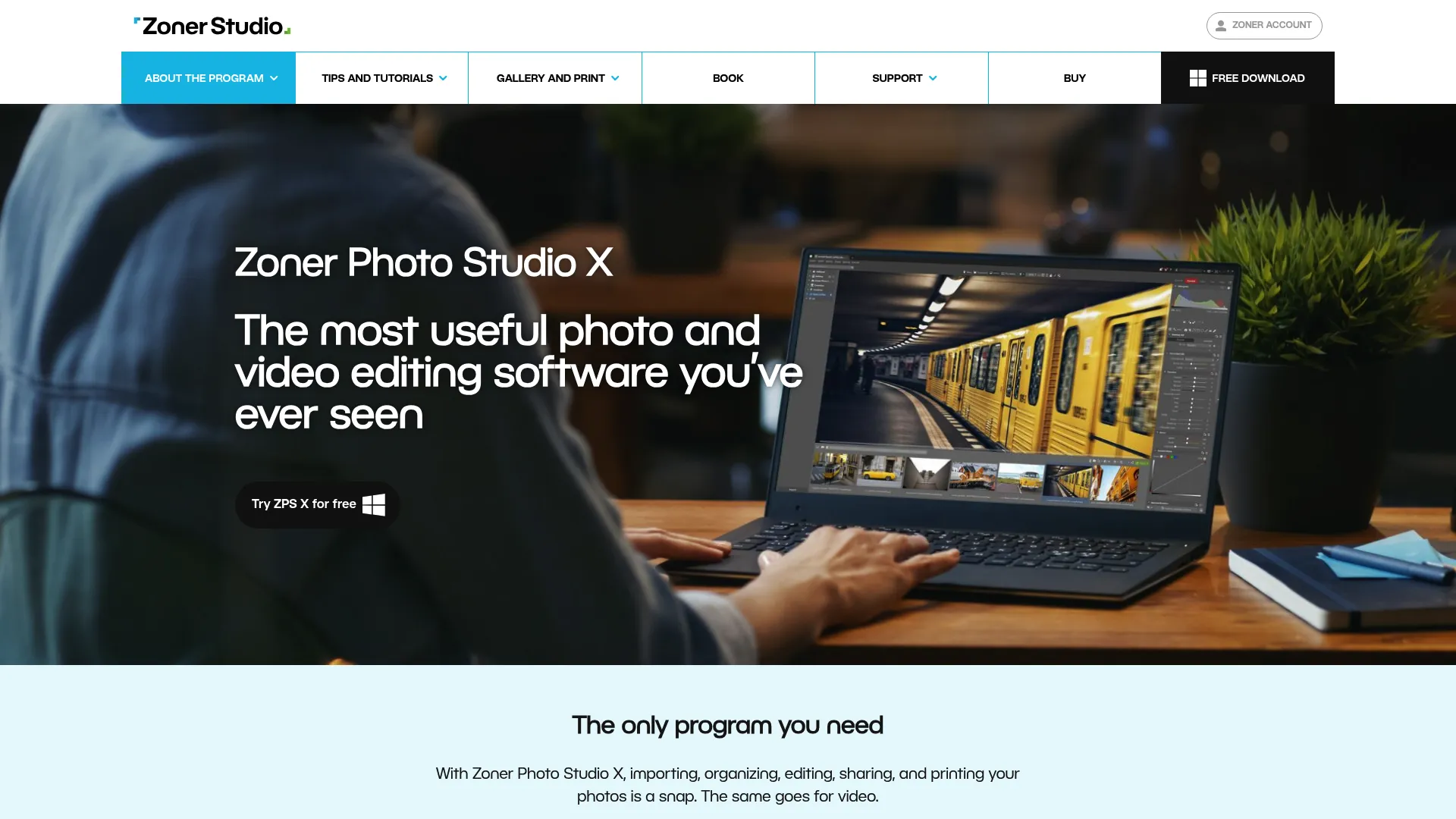Zoner Photo Studio X interface