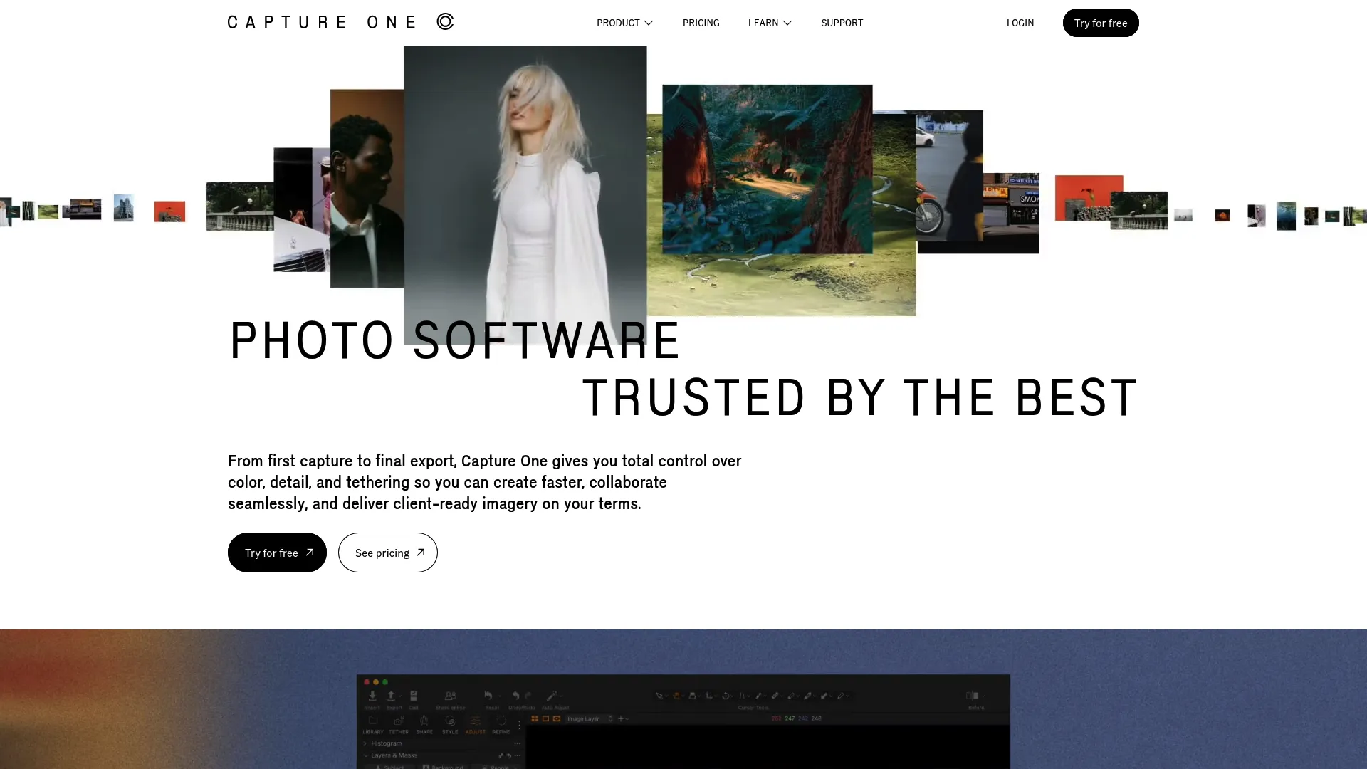 Capture One editing interface