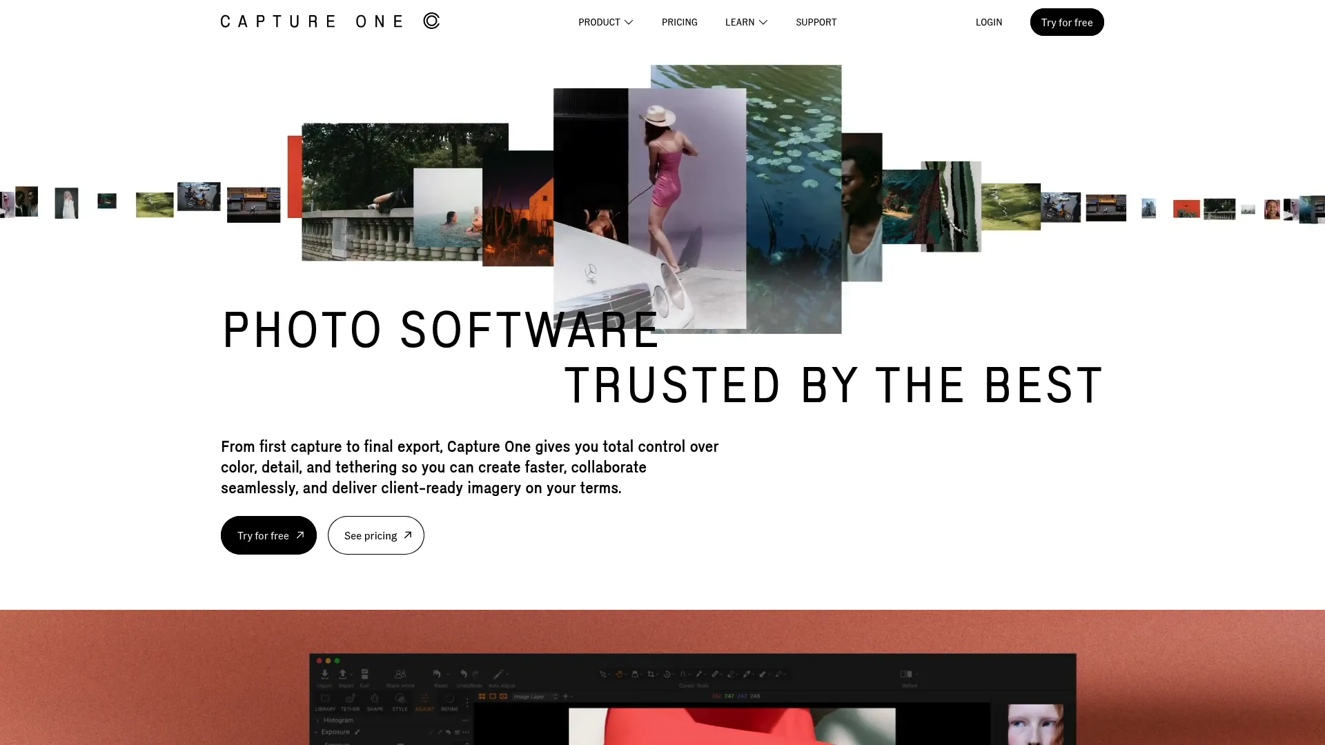 Capture One professional RAW editing and tethered capture interface