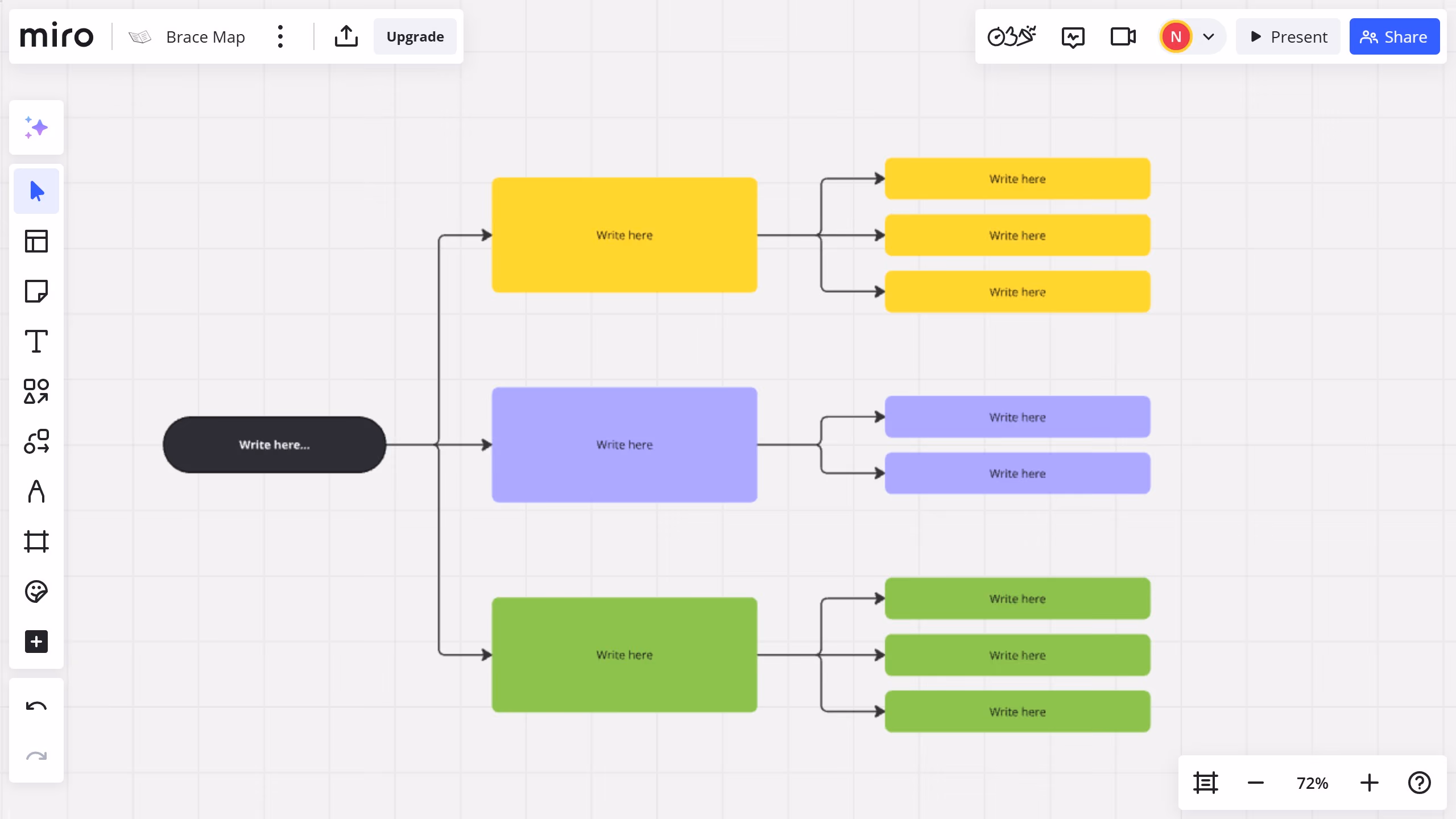 How do I change the line thickness on Miro