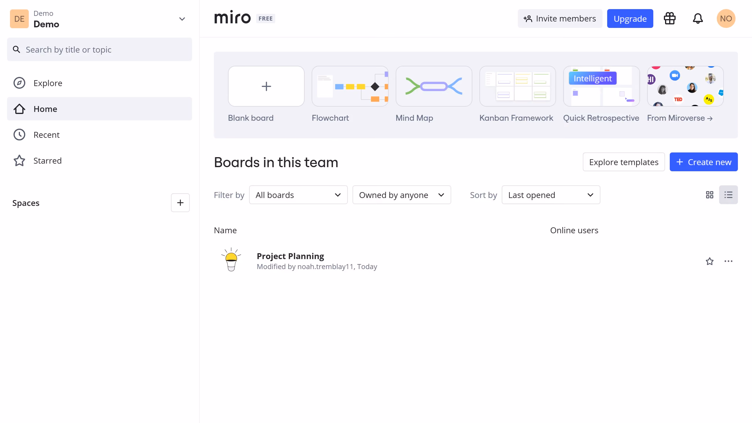 How to create a Miro board from a template