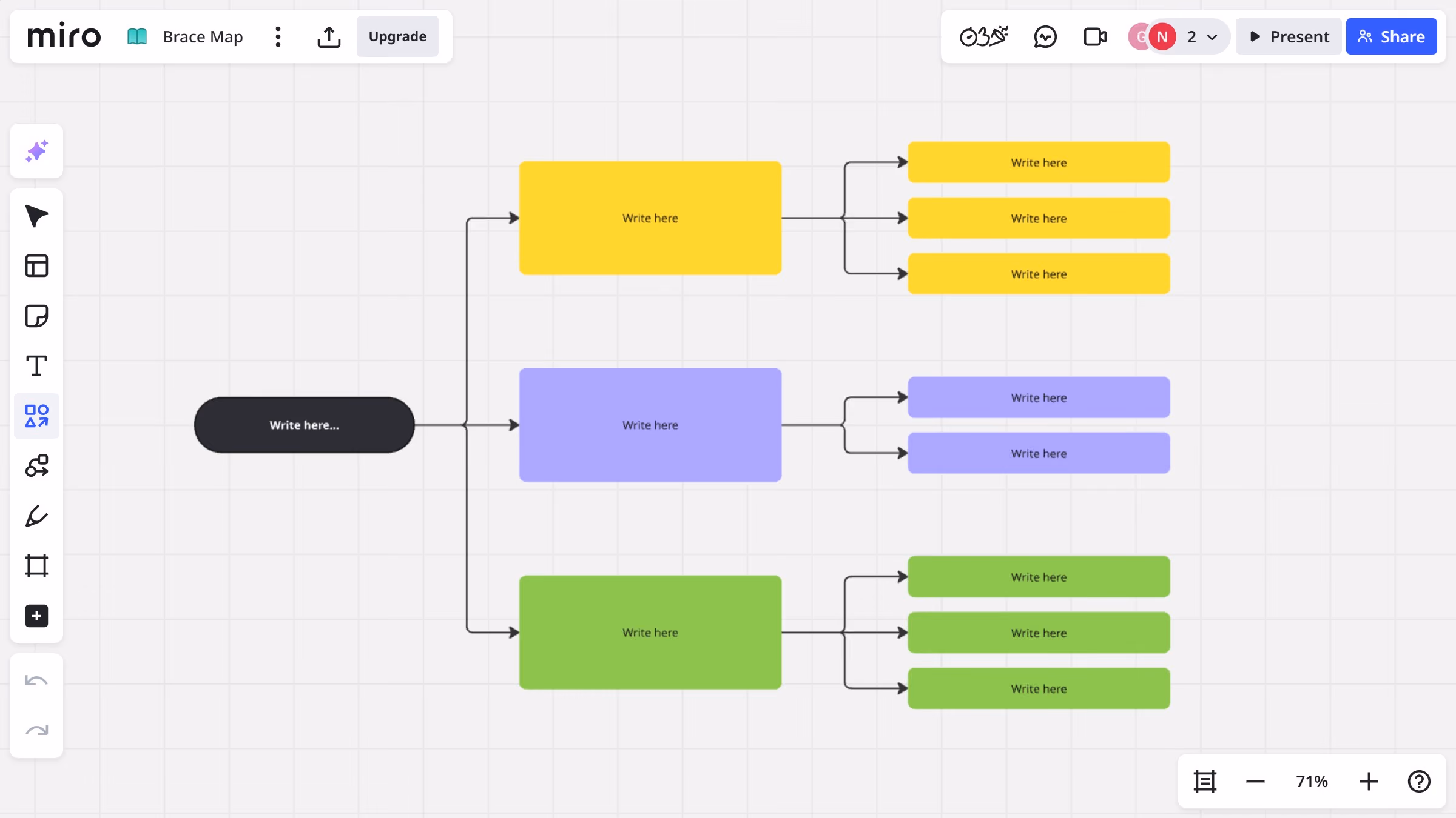 How to open the full list of shapes in a Miro board