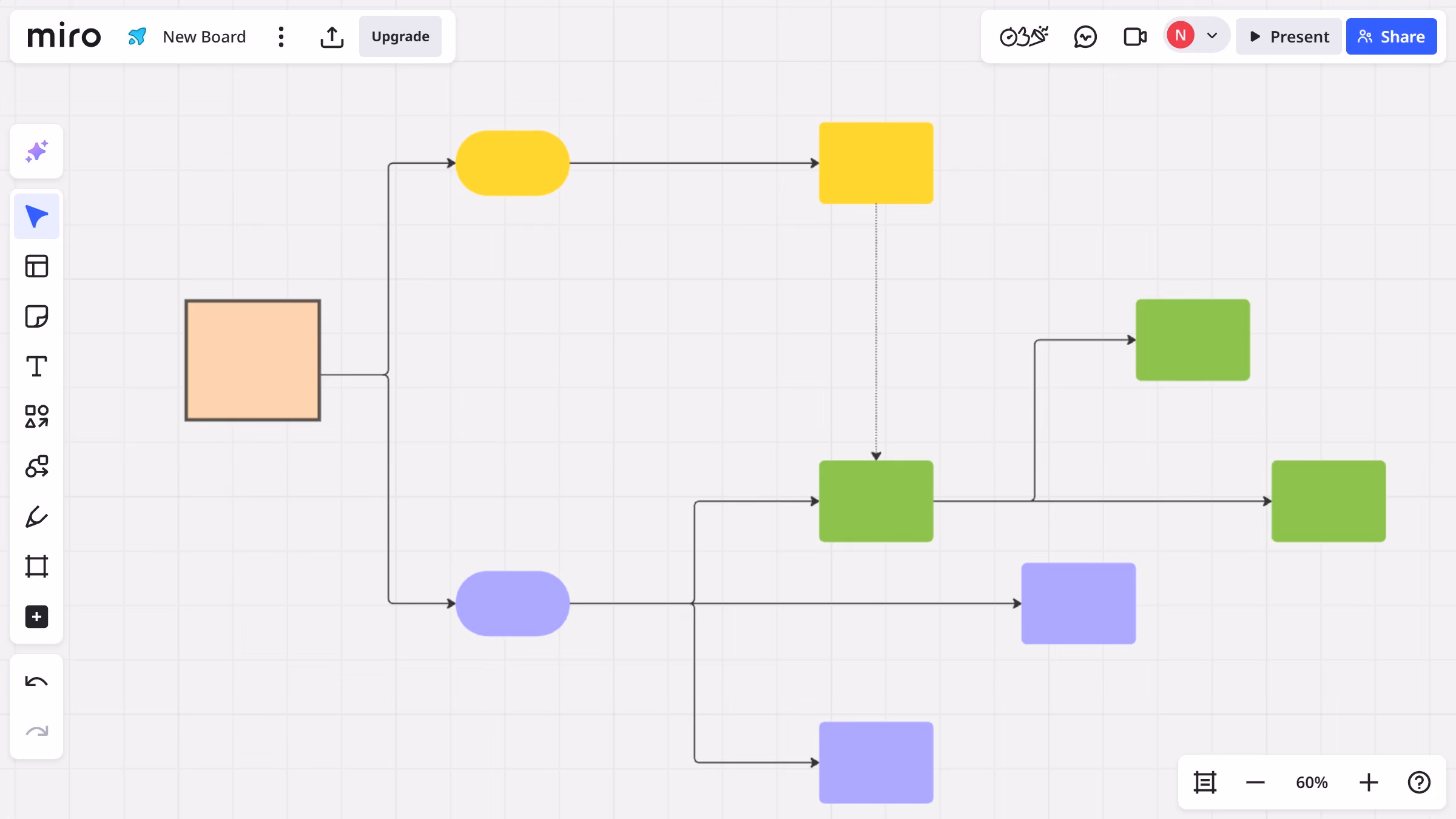How to change the corner style of a shape in a Miro board
