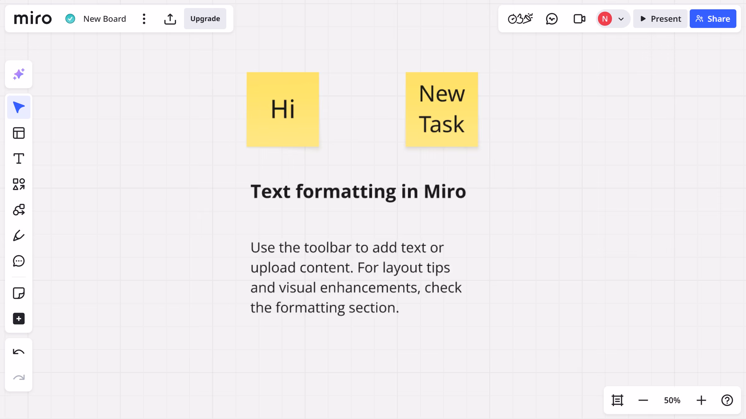 How to change the size of a text box on a Miro board