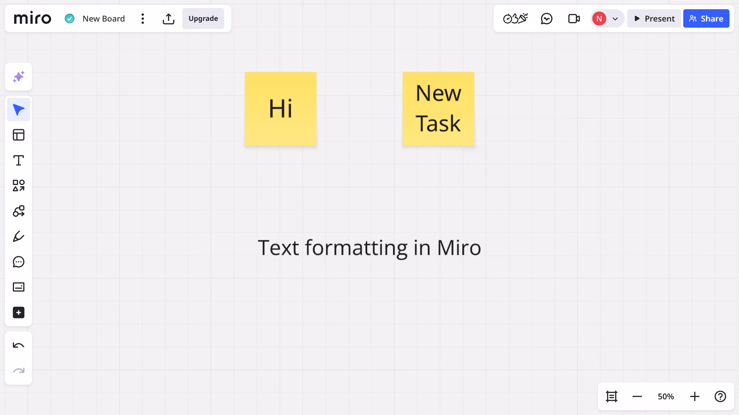 How to edit part of a text line on a Miro board
