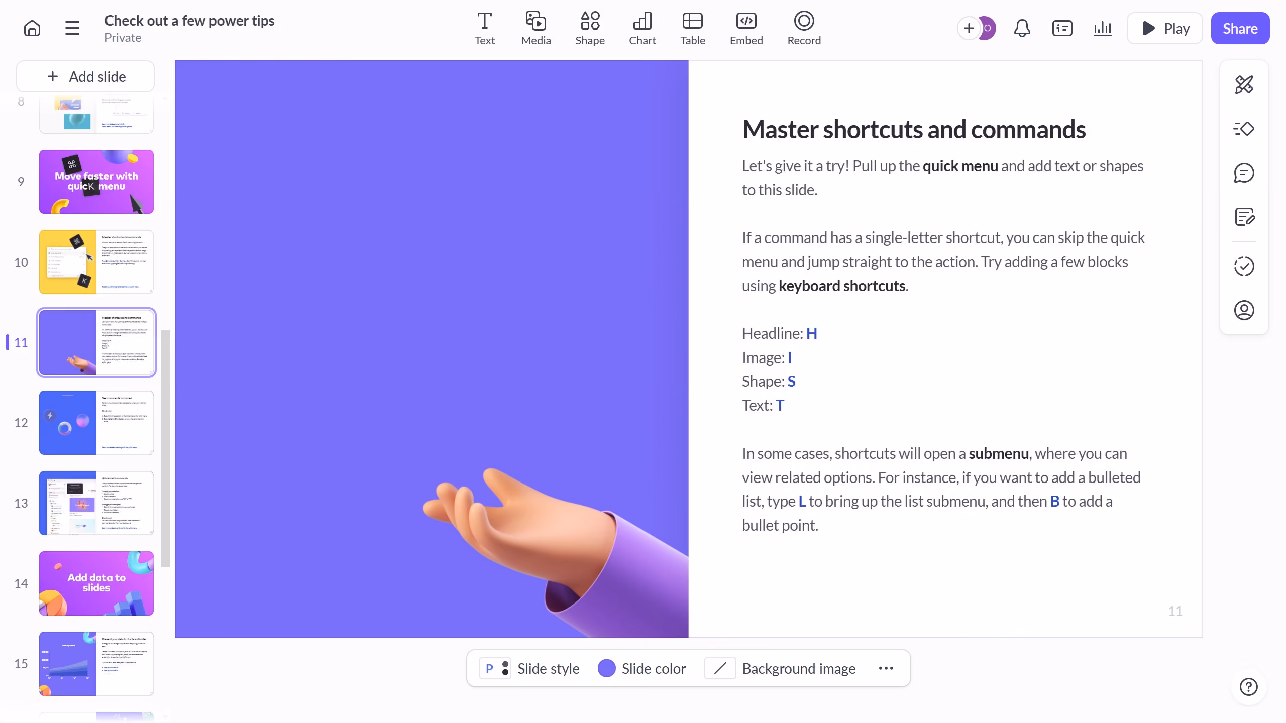 How to position a sticker on your slide on Pitch.com