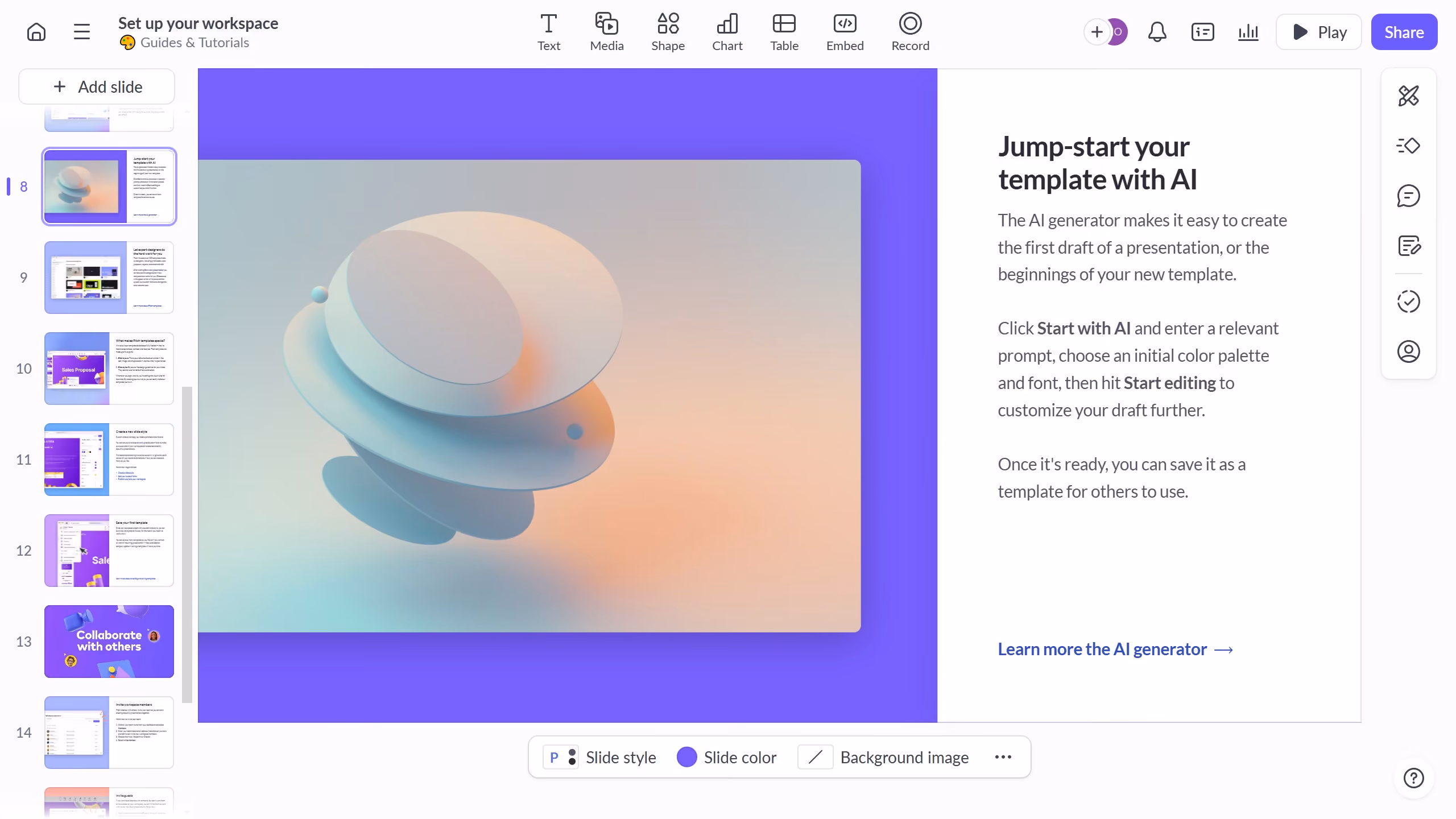 How to link to a different slide from an image on Pitch.com