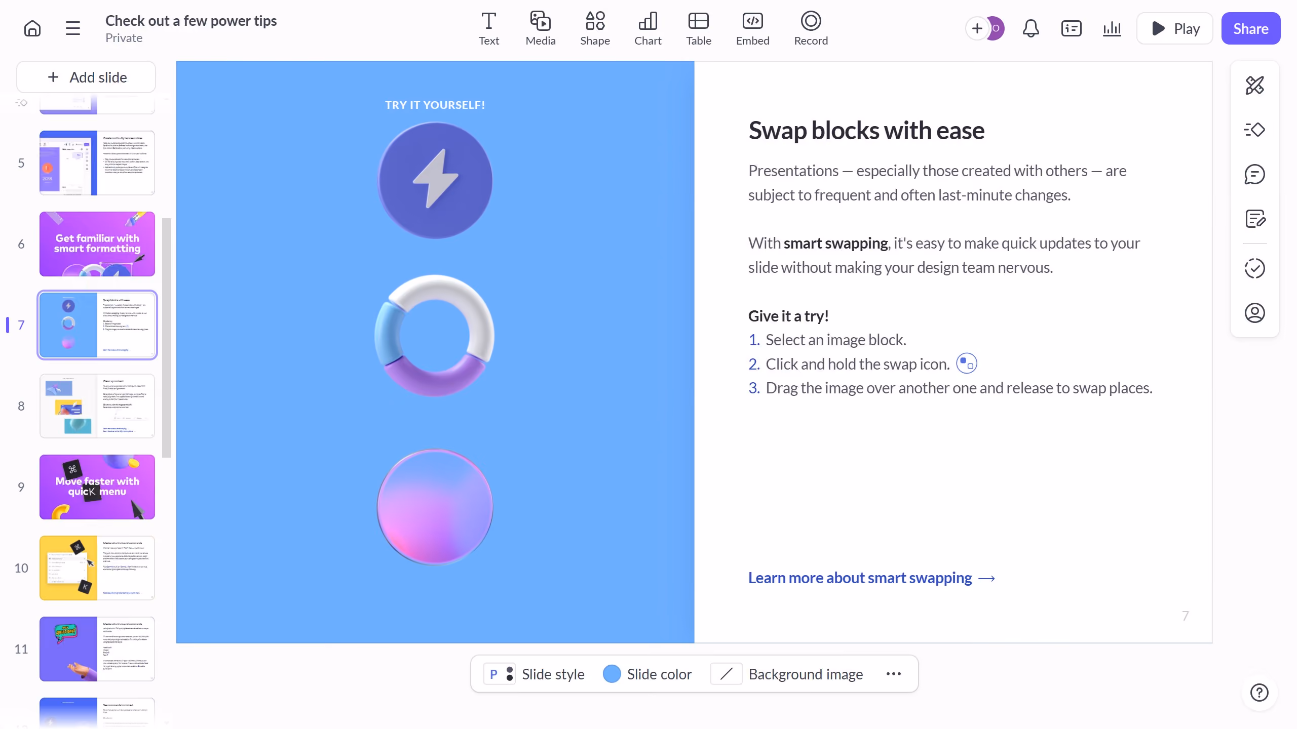 How to use smart grouping on Pitch.com