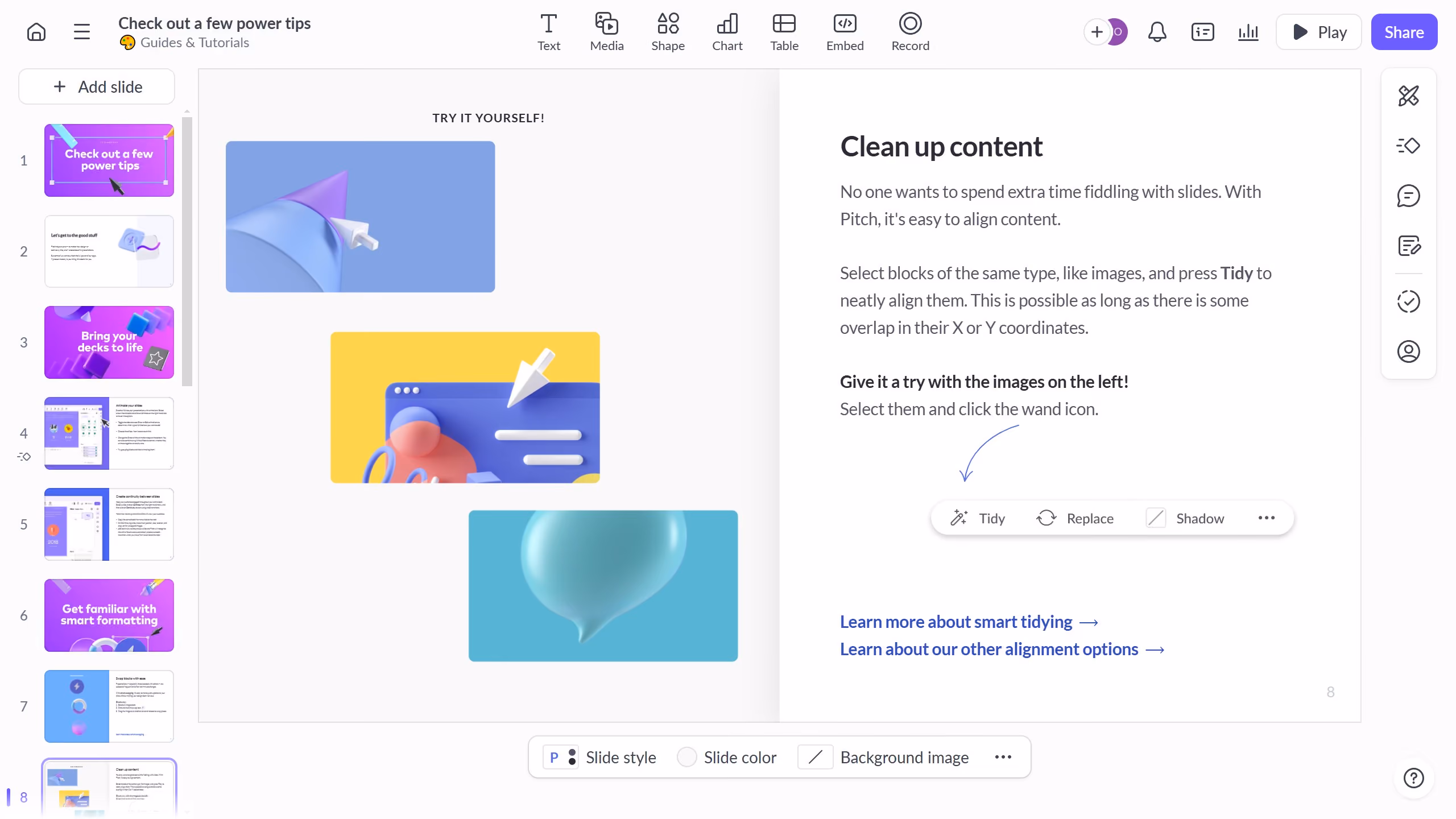 How to duplicate groups on Pitch.com