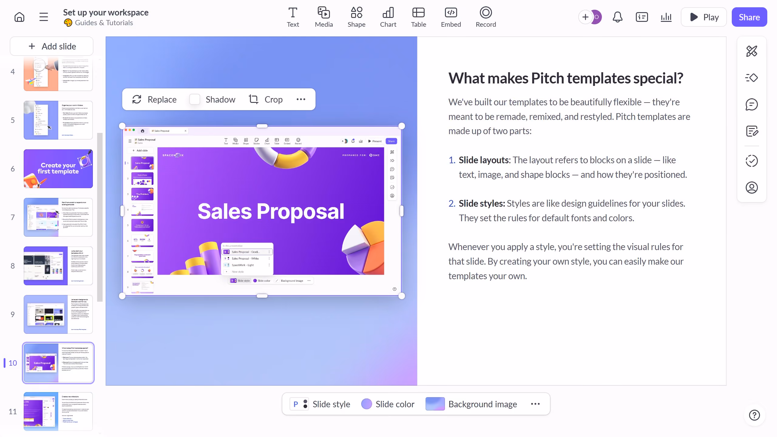 How to edit images on Pitch.com