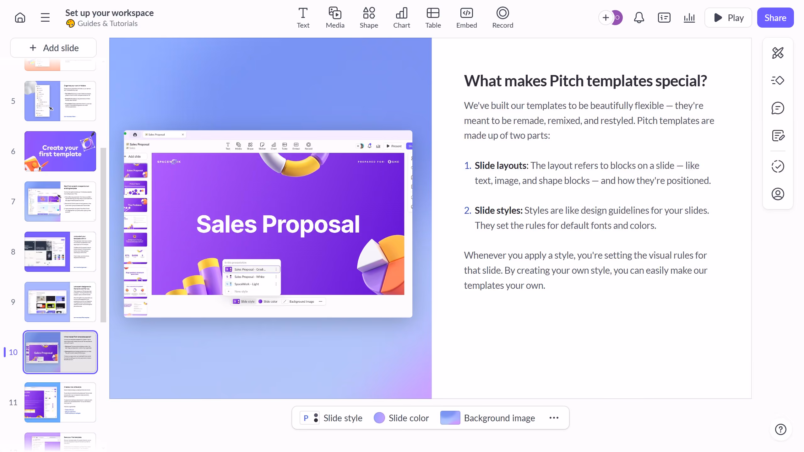How to skip a slide on Pitch.com